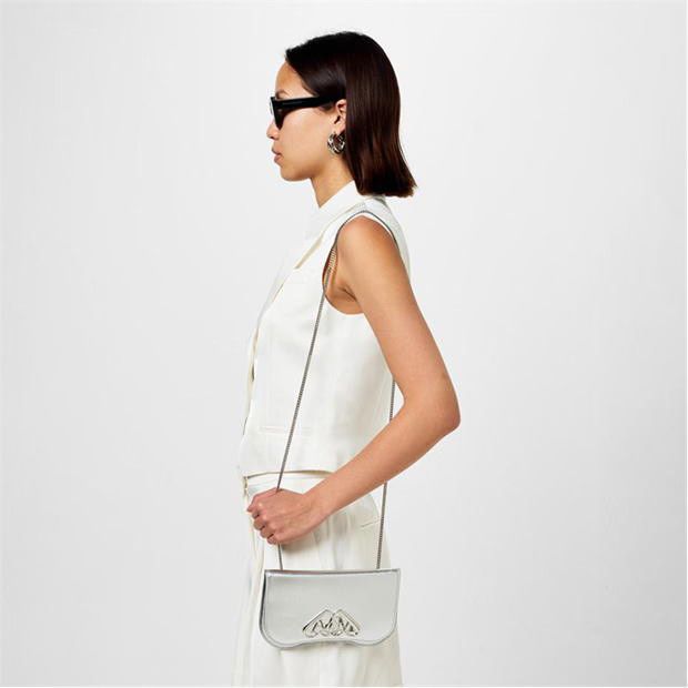 Alexander McQueen o1g2r1mq0824 Size: OS / Seal Phone Pouch in Light Silver Size ONE SIZE - 4 Thumbnail