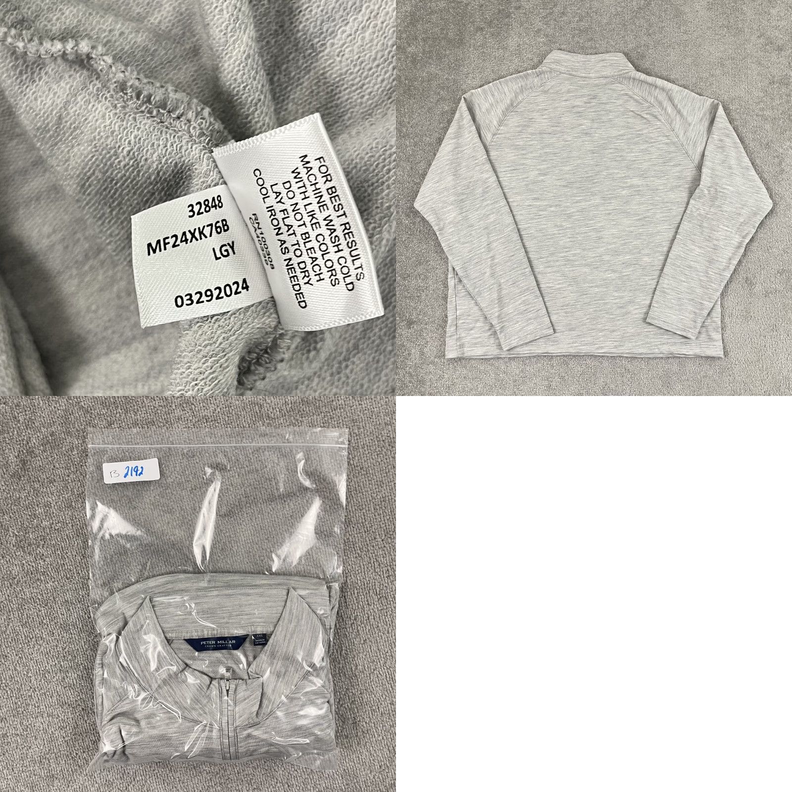 Peter Millar Peter Millar Excursionist Performance Jacket XL Gray Wool Blend 1/4 Zip Breathable Lightweight Golf Outdoor Mens Size US XL / EU 56 / 4 - 8 Thumbnail