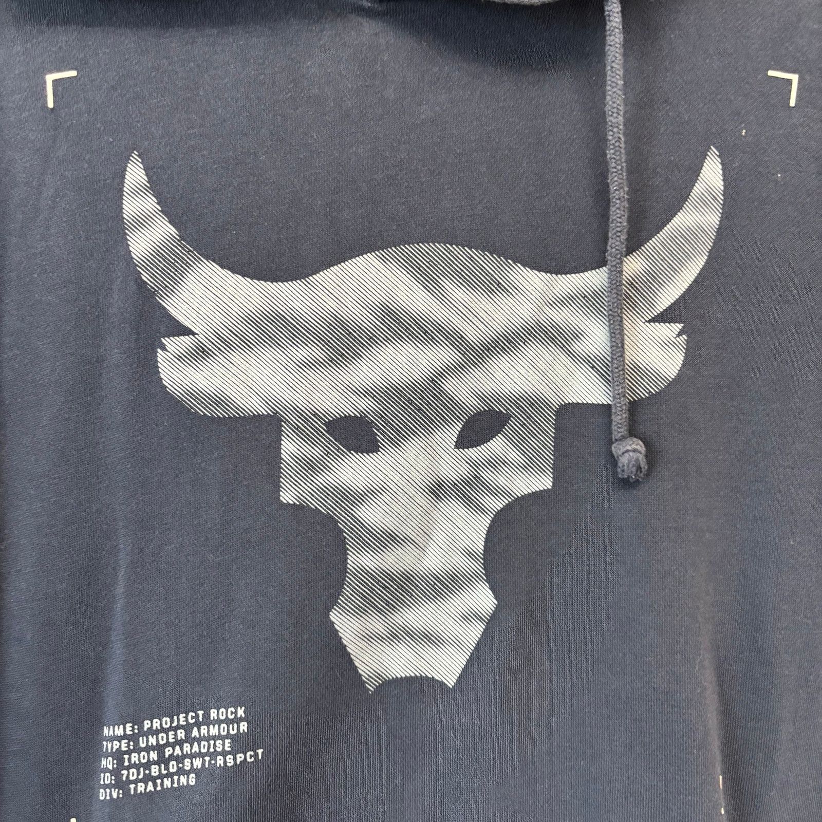 Under Armour Under Armour Project Rock Short Sleeve Hood Sweatshirt Navy Size US L / EU 52-54 / 3 - 6 Thumbnail