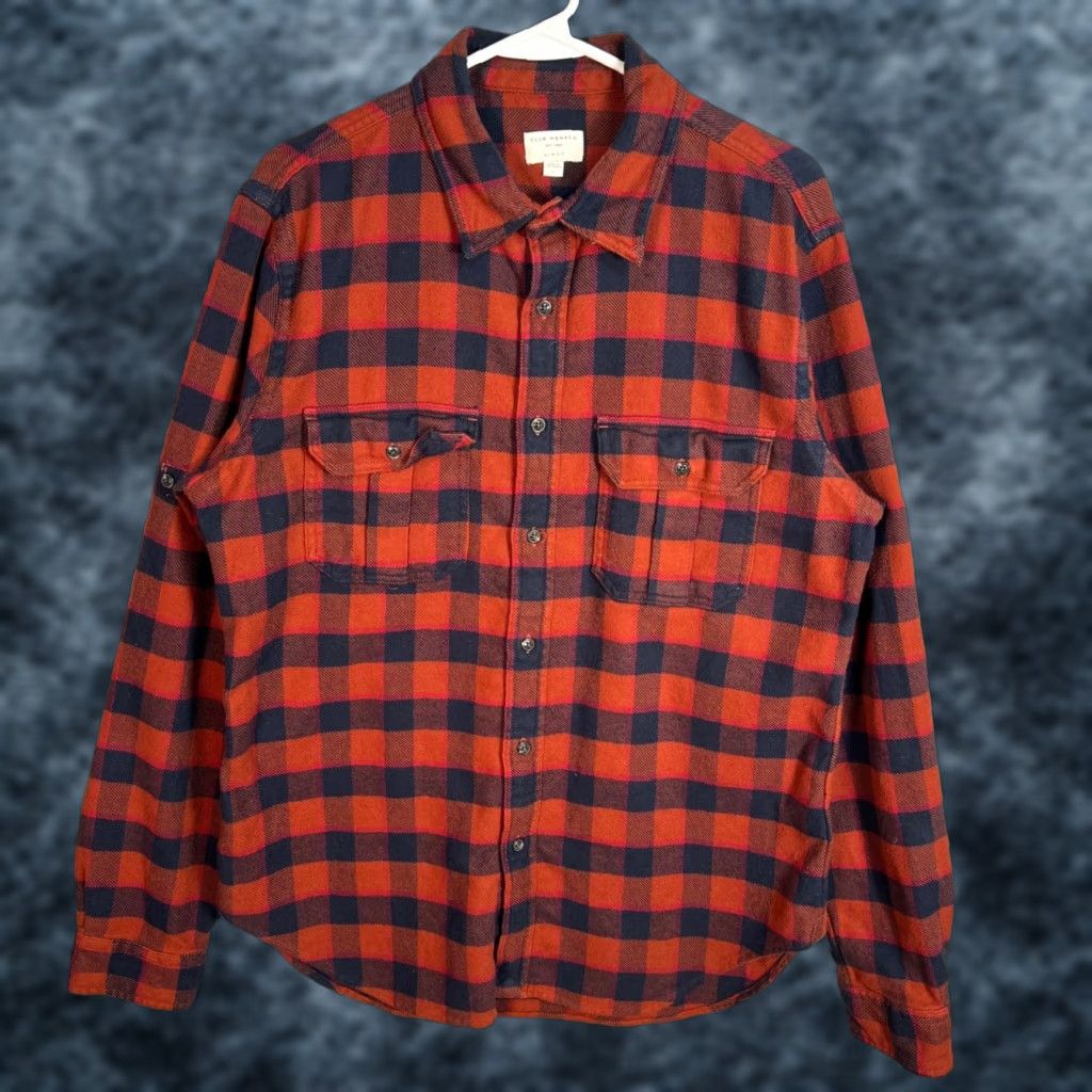 Club Monaco Club Monaco Red Checked Flannel Shirt Slim Fit Adult Large Long Sleeve Mens Size US L / EU 52-54 / 3 - 1 Thumbnail