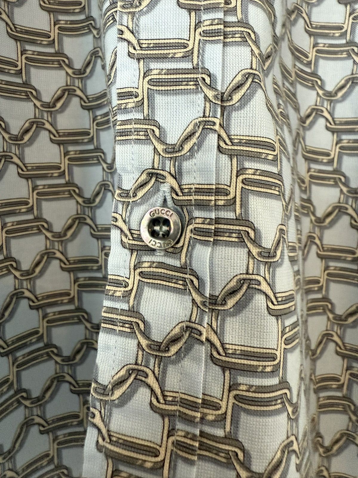 Gucci Slim Fit Shirt with All-Over Chain Print Size US M / EU 48-50 / 2 - 6 Thumbnail