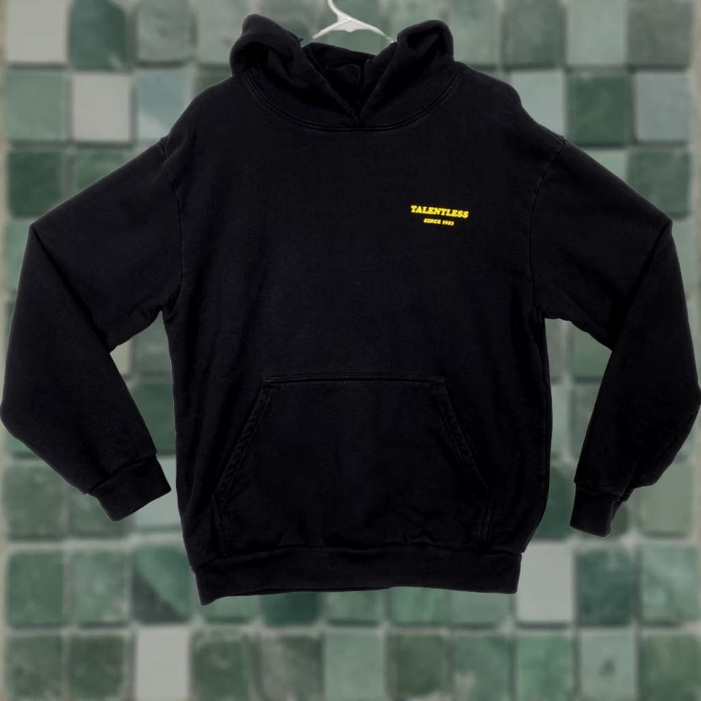 Talentless Talentless Women's Hooded Pullover Sweatshirt Black Large Hoodie Pullover 100% Cotton Kangaroo Pocket Womens Size L / US 10 / IT 46 - 1 Thumbnail
