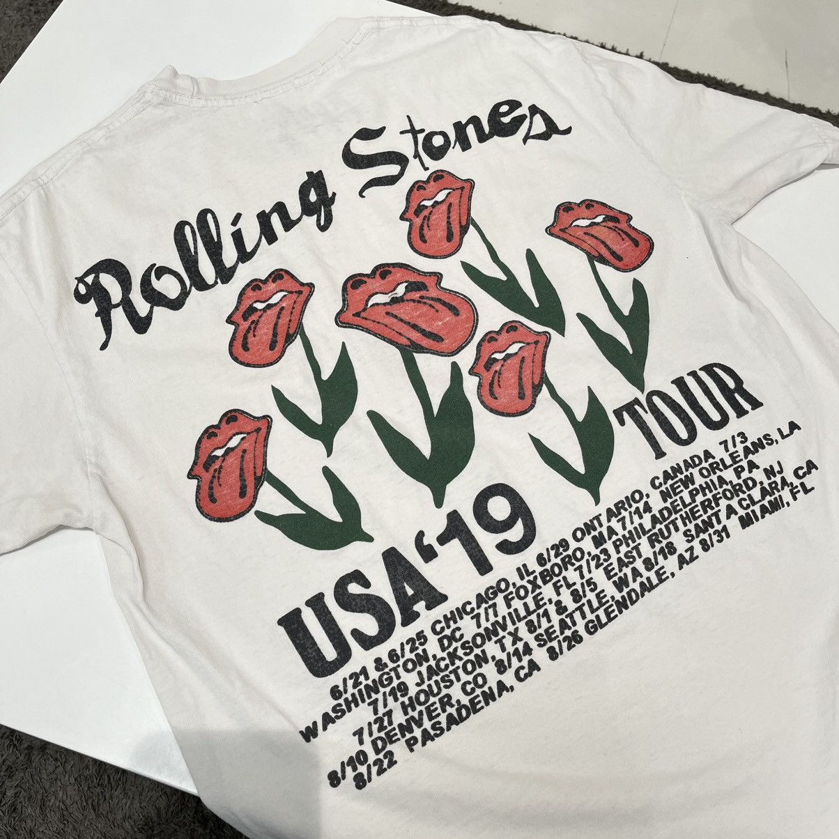 Cactus Plant Flea Market × The Rolling Stones CPFM x Rolling Stones USA’19 Tour Tee White Size US M / EU 48-50 / 2 - 5 Thumbnail
