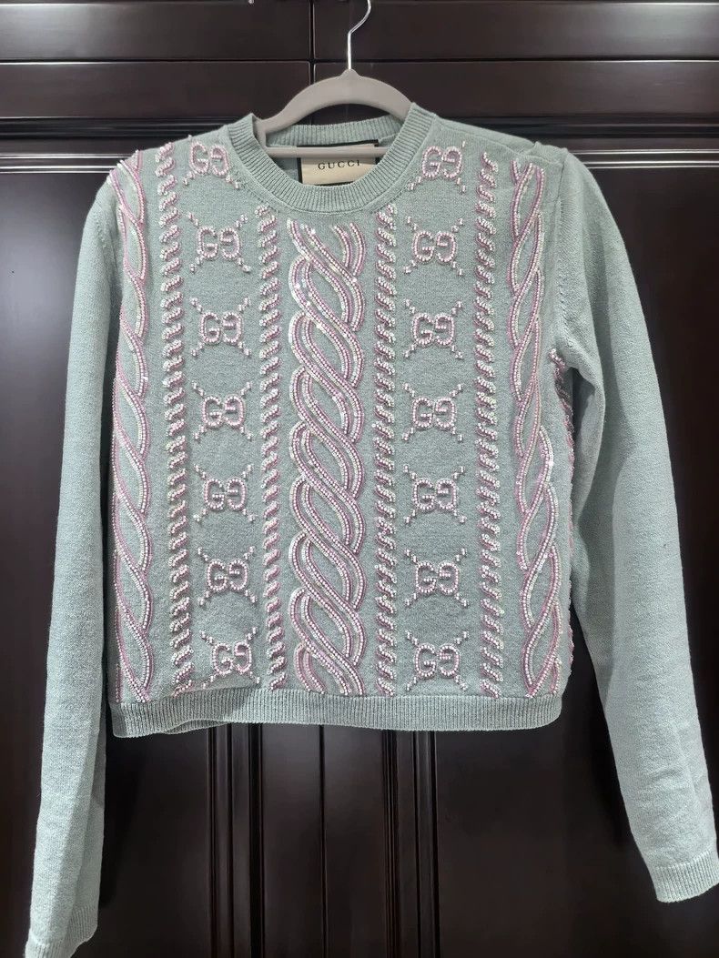 GucciLetter round-neck casual loose long-sleeved knitwear