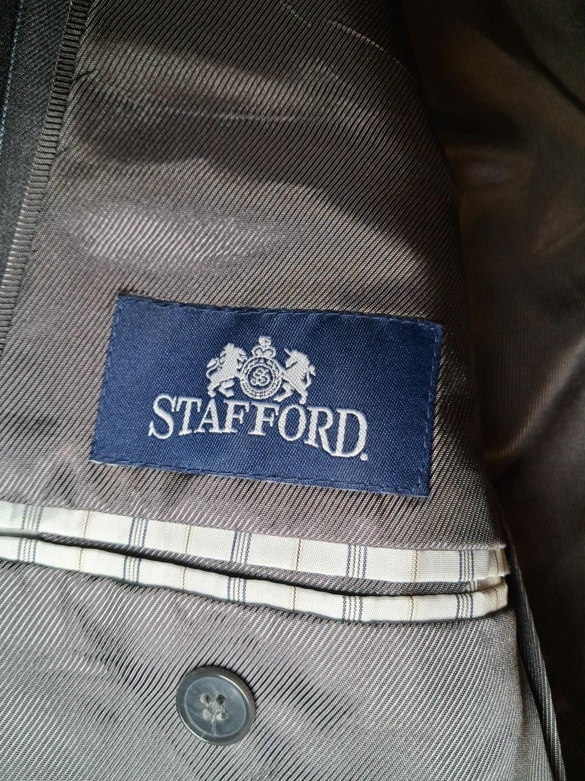 Stafford Stafford 2 Piece Suit Mens 40S 35x29 Gray Striped Wool Silk Size 40S - 3 Thumbnail