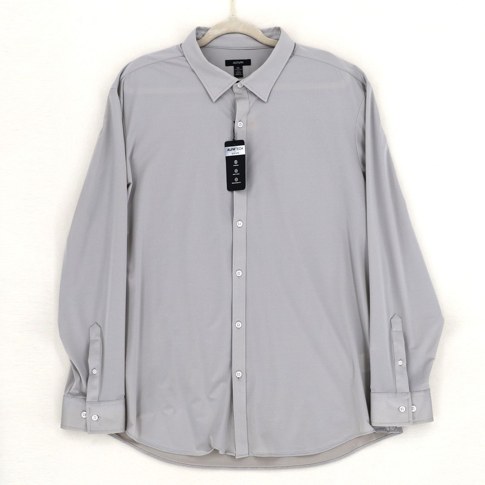 Alfani Alfani Men's Grey Jersey Long Sleeve Casual Shirt Size XXL Size US XXL / EU 58 / 5 - 2 Thumbnail