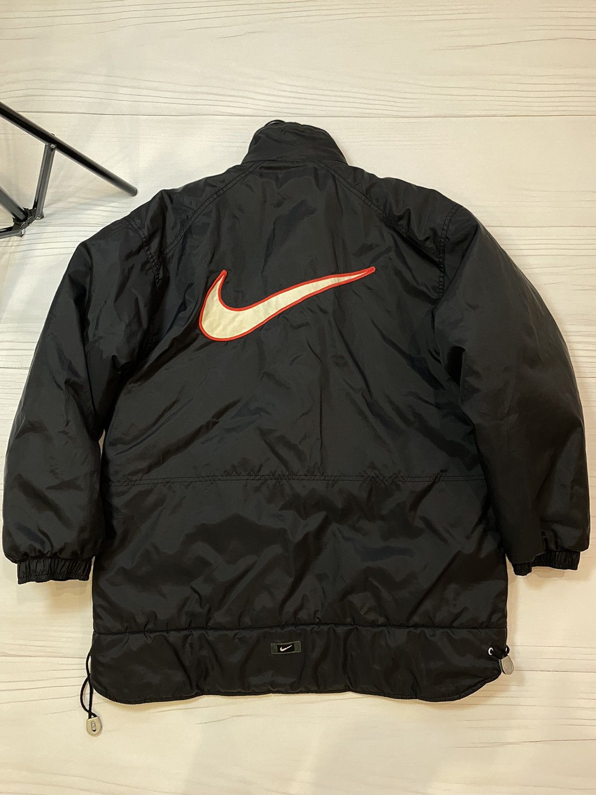 Nike × Vintage Vintage 90’s Nike drill Big Swoosh puffer jacket Size US S / EU 44-46 / 1 - 1 Thumbnail