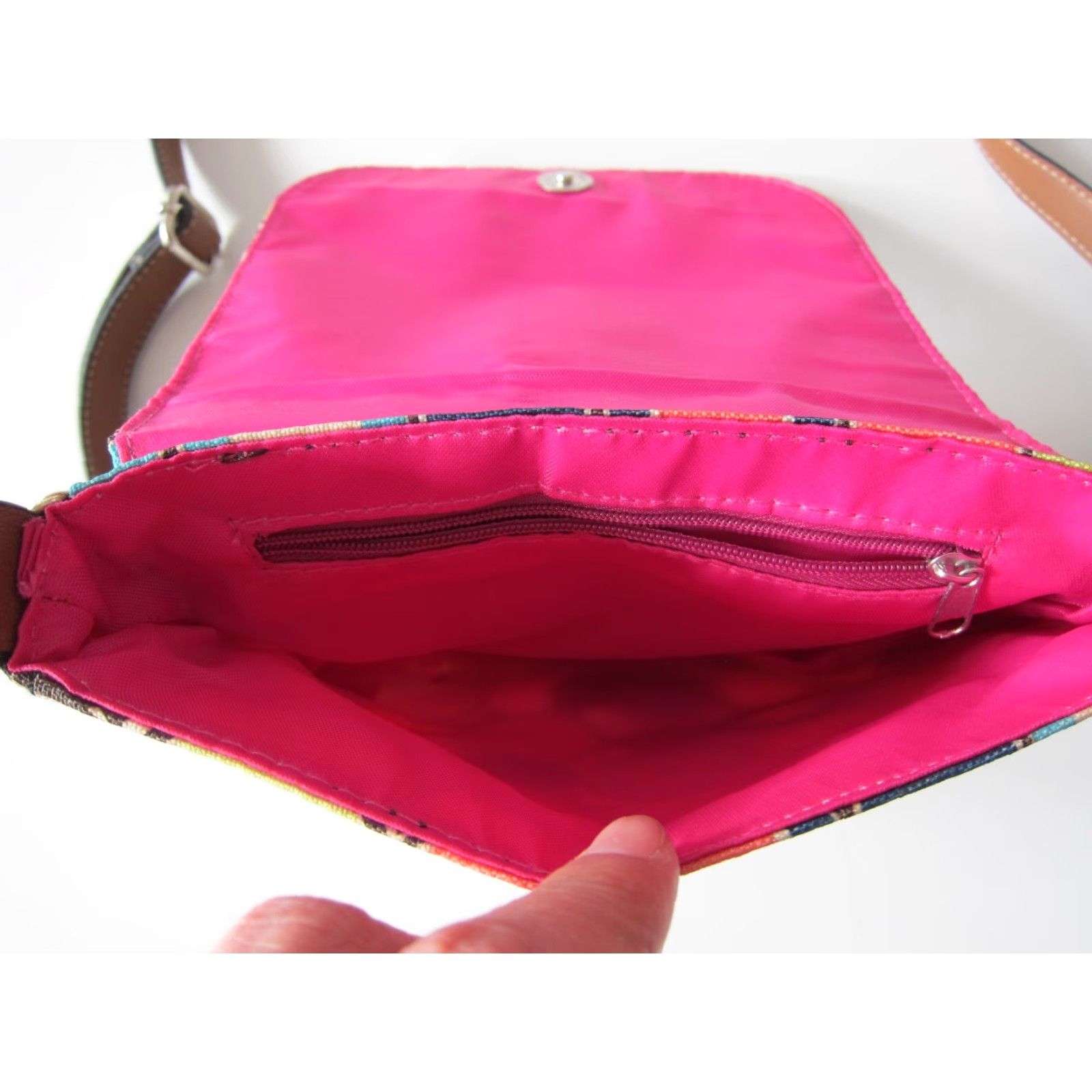 Vintage Lily Bloom Satchel Crossbody Unisex Adults Small Poly Satchel Purse Green Pink Green Blue Polka Dot Living 8" 7" 23" Strap Drop Womens/Mens Size ONE SIZE - 5 Thumbnail