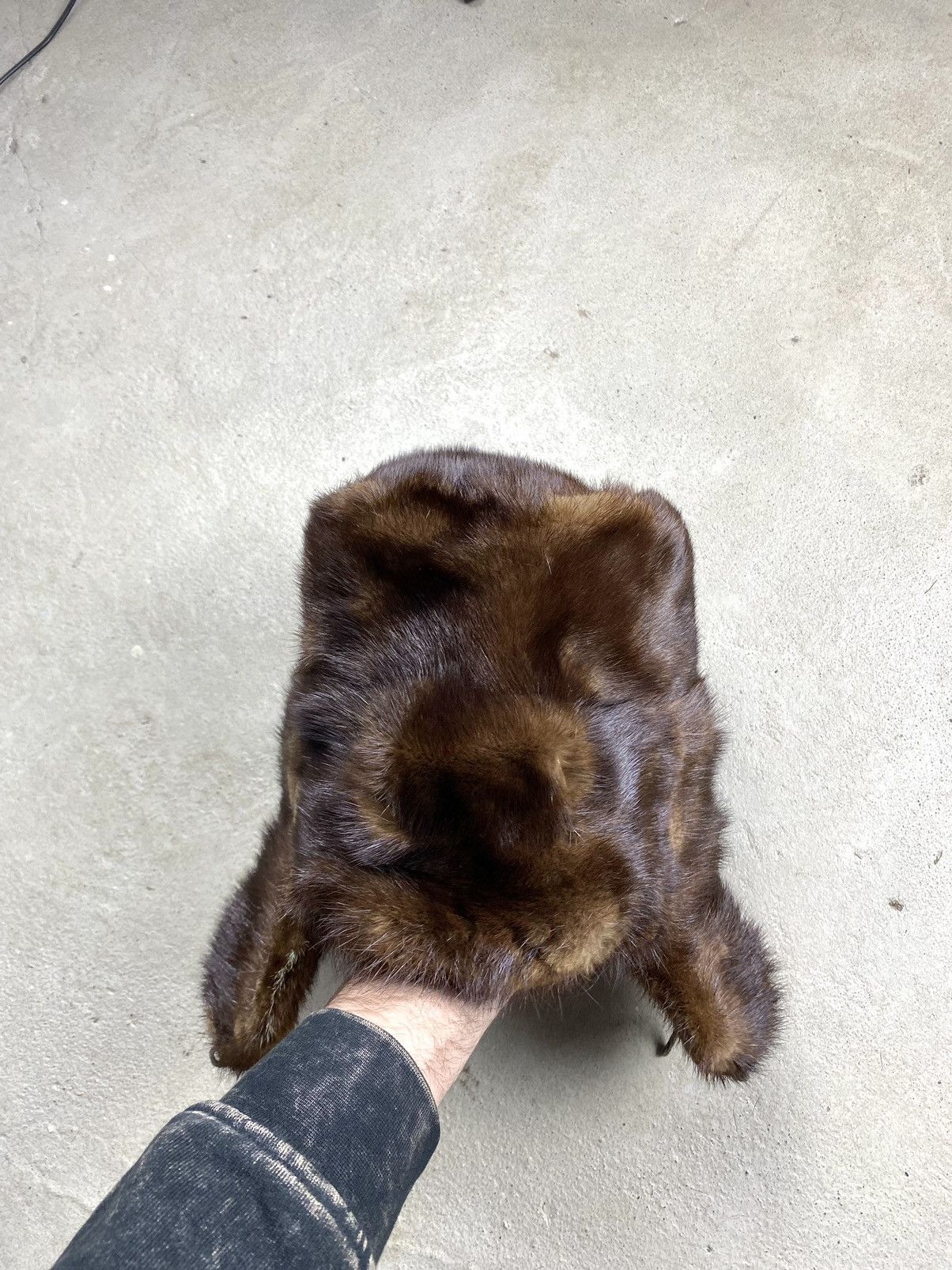 Vintage Vintage Soviet Era Black Fur Ushanka Trapper Hat Winter Cap Size ONE SIZE - 10 Thumbnail