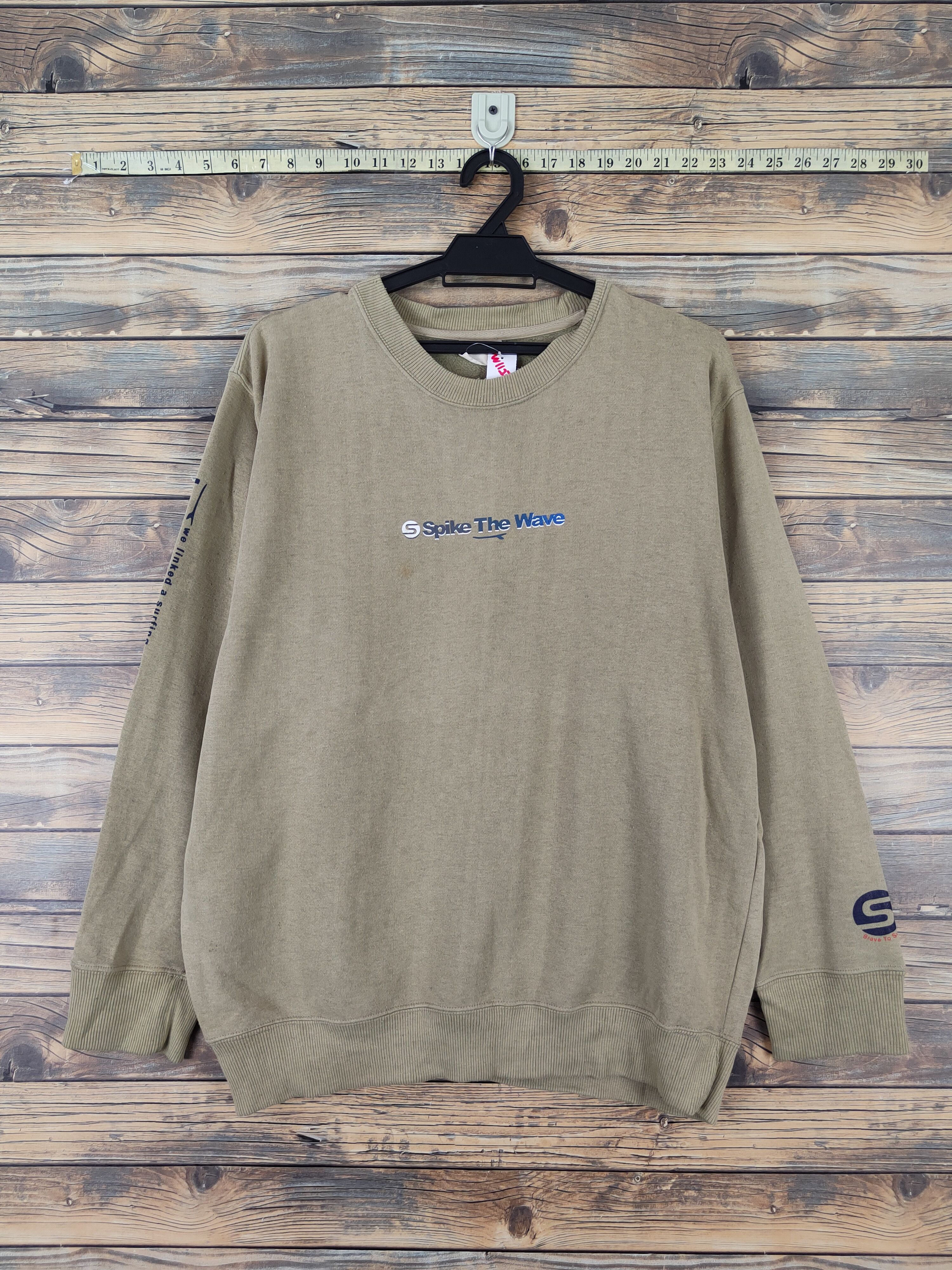 Japanese Brand × Vintage Modern Label long board Light Olive Sweatshirts #W1127 Size US L / EU 52-54 / 3 - 1 Thumbnail