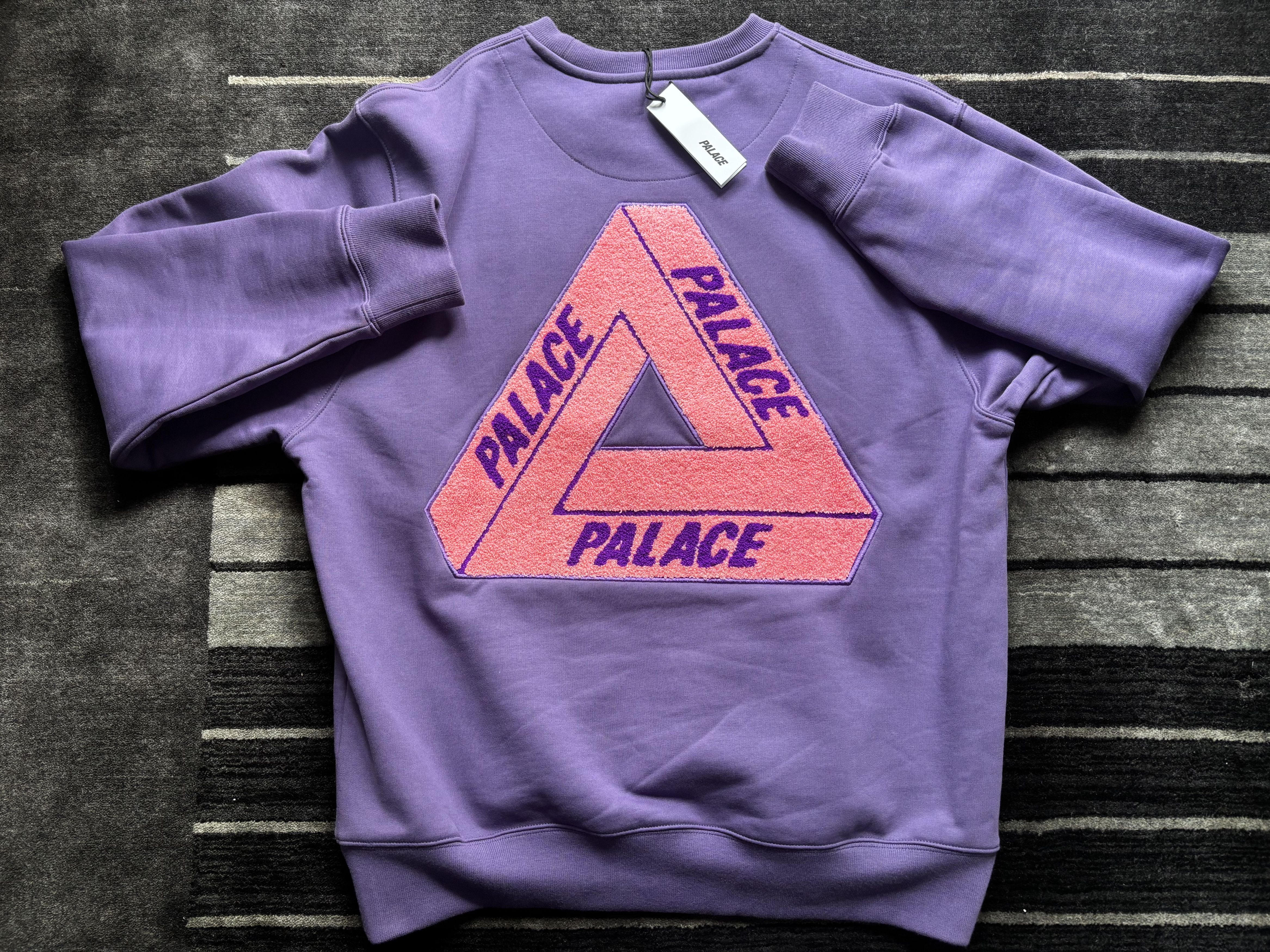 Palace Palace Fleece Tri-Ferg Crew Perfect Purple Size US XL / EU 56 / 4 - 1 Thumbnail