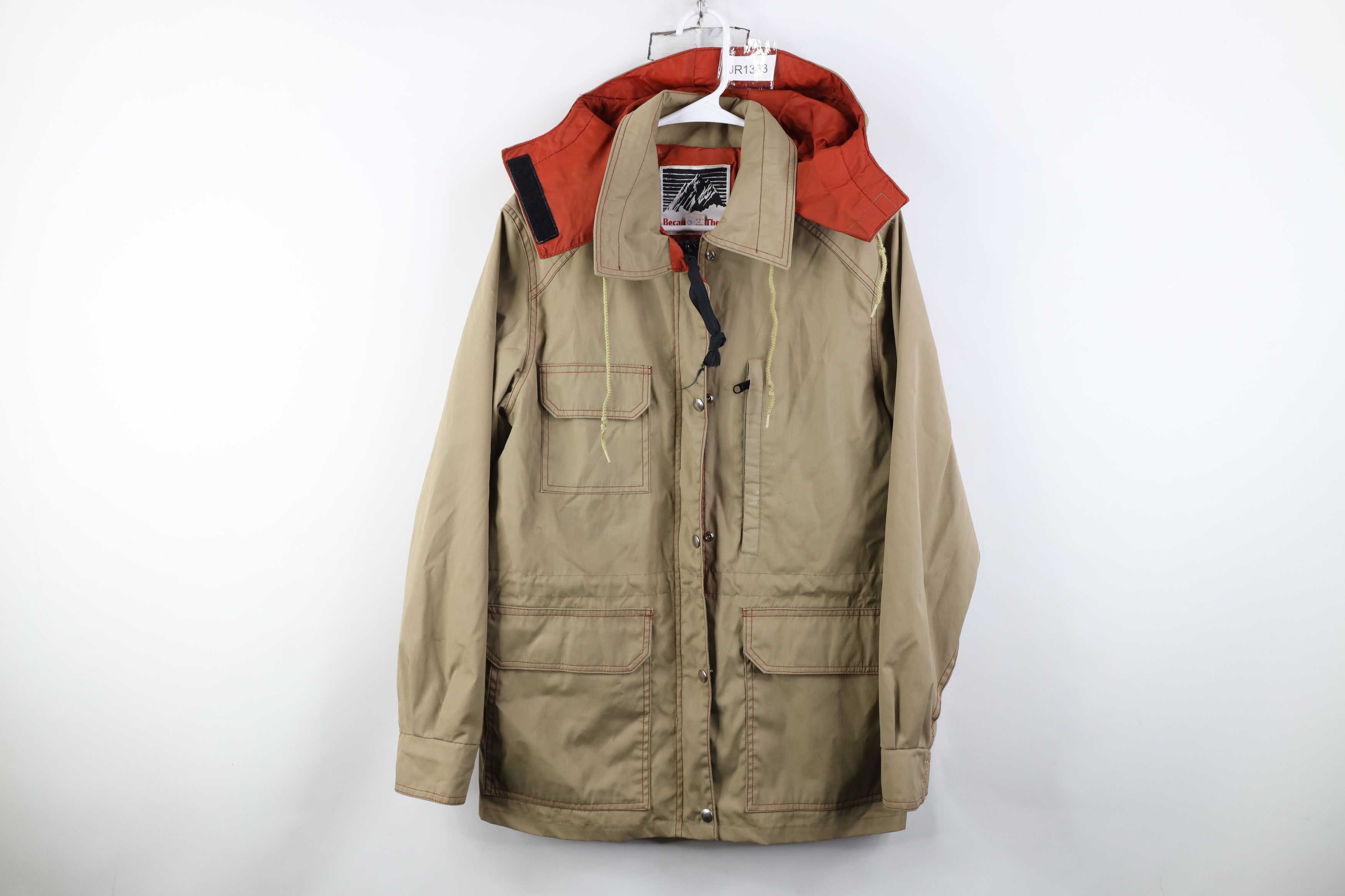 Vintage Vintage 70s Streetwear Hooded Hiking Parka Rain Jacket USA Size L / US 10 / IT 46 - 1 Thumbnail