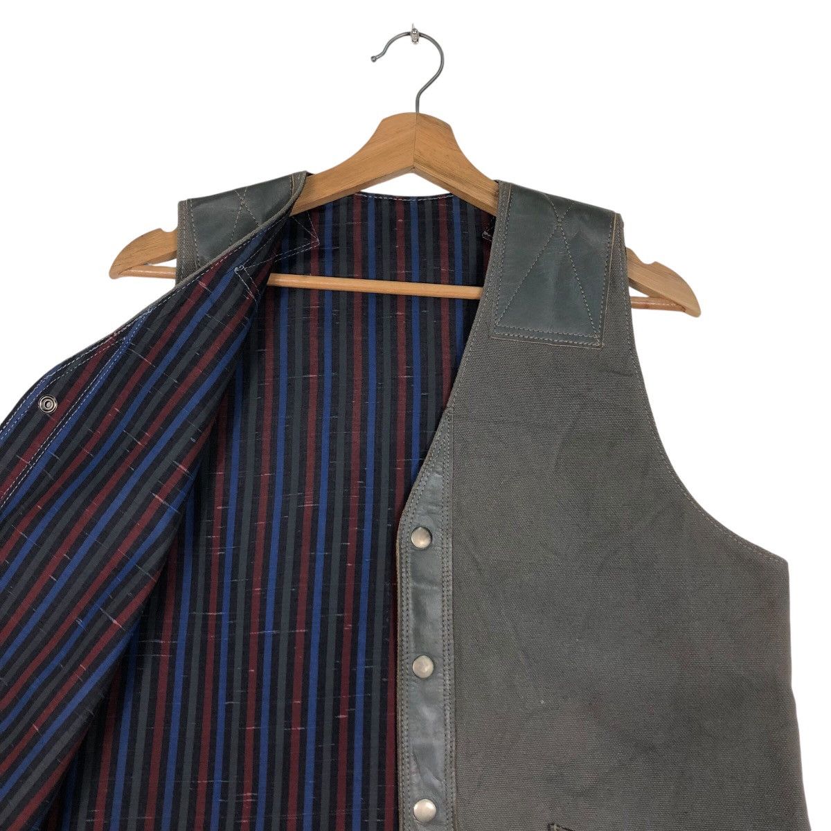 Japanese Brand × Vintage 📌Vintage Waist Coats Vest Duck Canvas Blanket Tartan Size US M / EU 48-50 / 2 - 13 Thumbnail