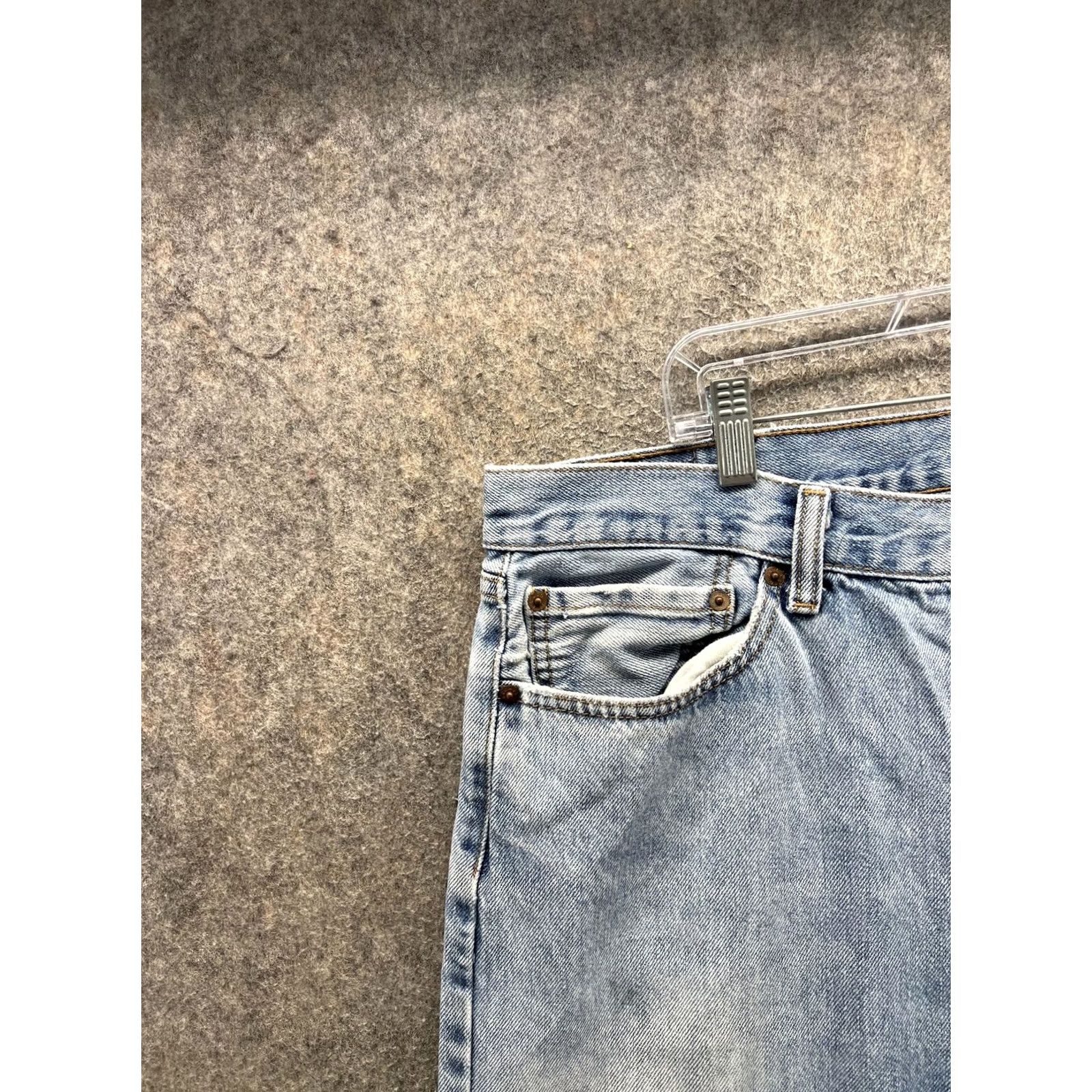 Levi's Levi's 505 Jeans Mens 38x30 Blue Regular Fit Straight Leg Denim Light Wash Size US 38 / EU 54 - 7 Thumbnail