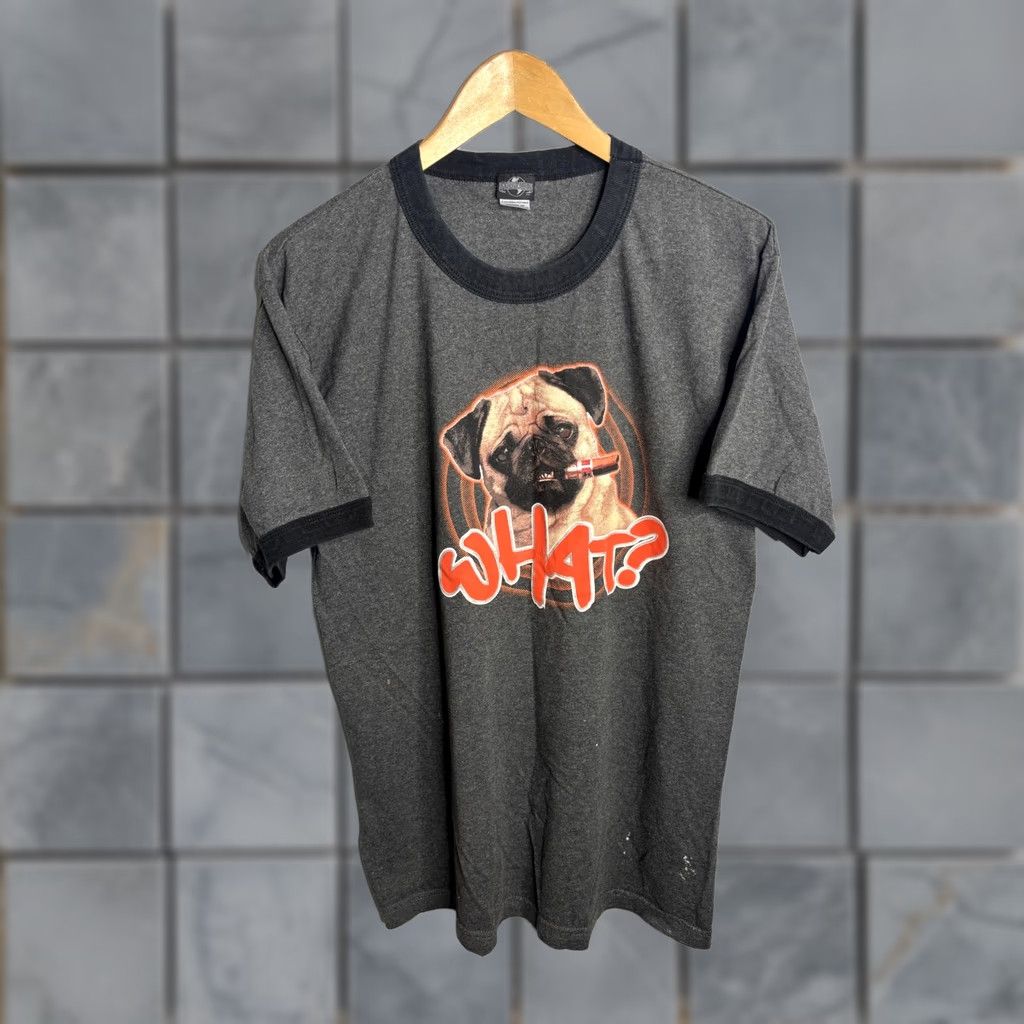 Vintage VINTAGE Universal Studios Shirt Mens Large Gray Pug Dog What Graphic 90s Tee Size US M / EU 48-50 / 2 - 1 Thumbnail