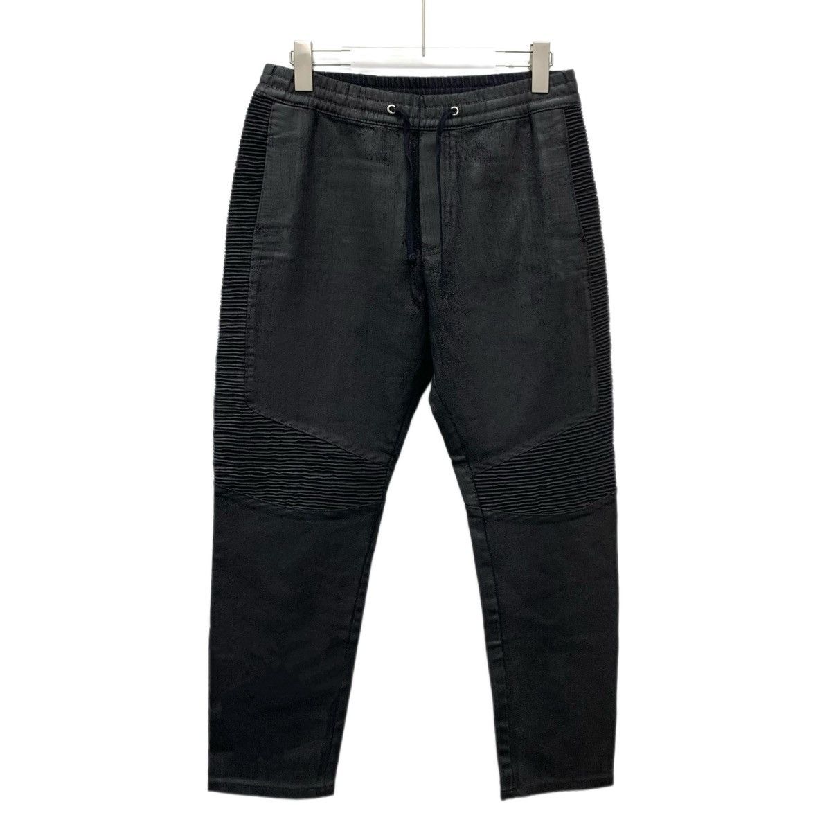 Balmain Balmain Black Side Pleated Design Cotton Casual Pants K26WX Size US 34 / EU 50 - 1 Thumbnail