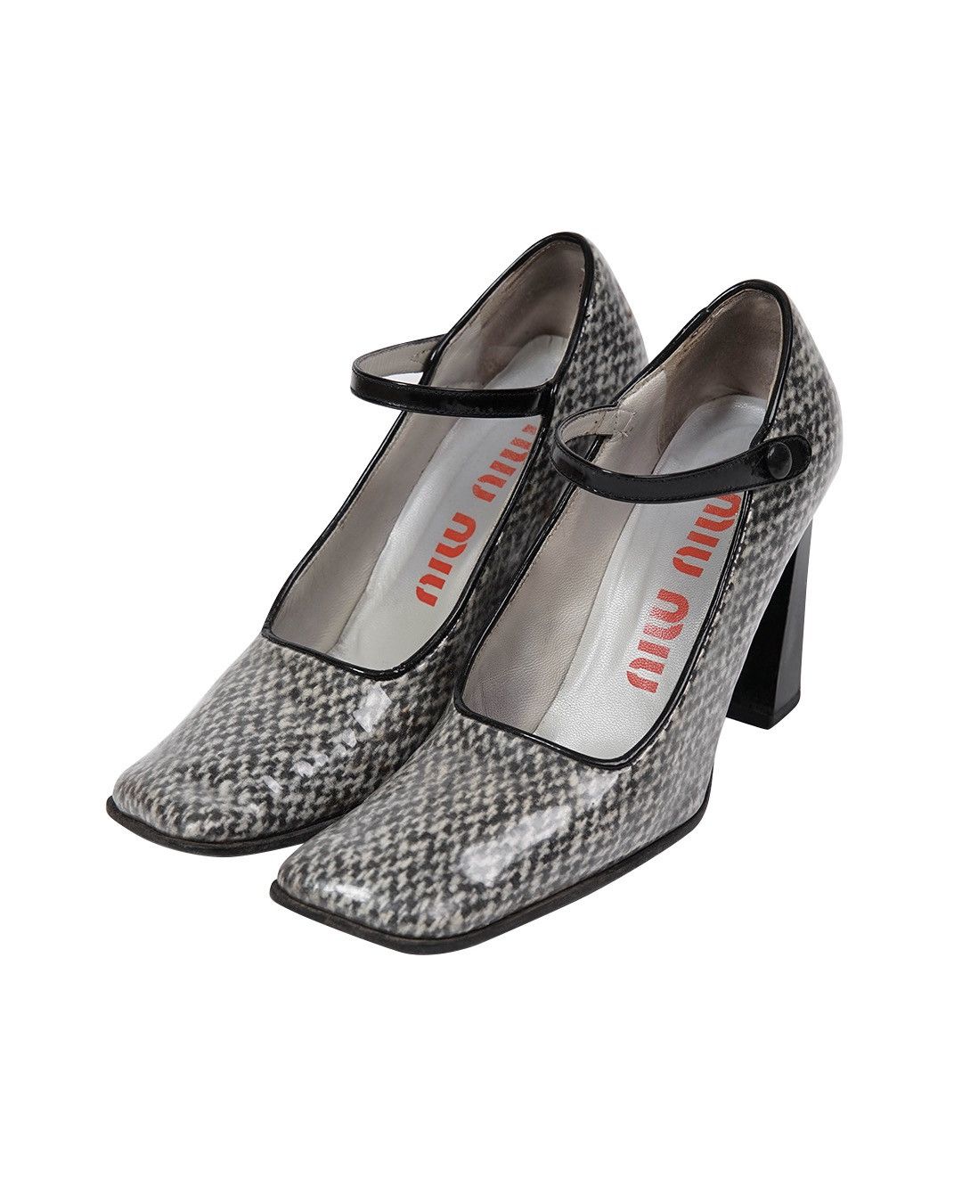 Miu Miu F/W1998 Plastic Wrap Tweed Heels