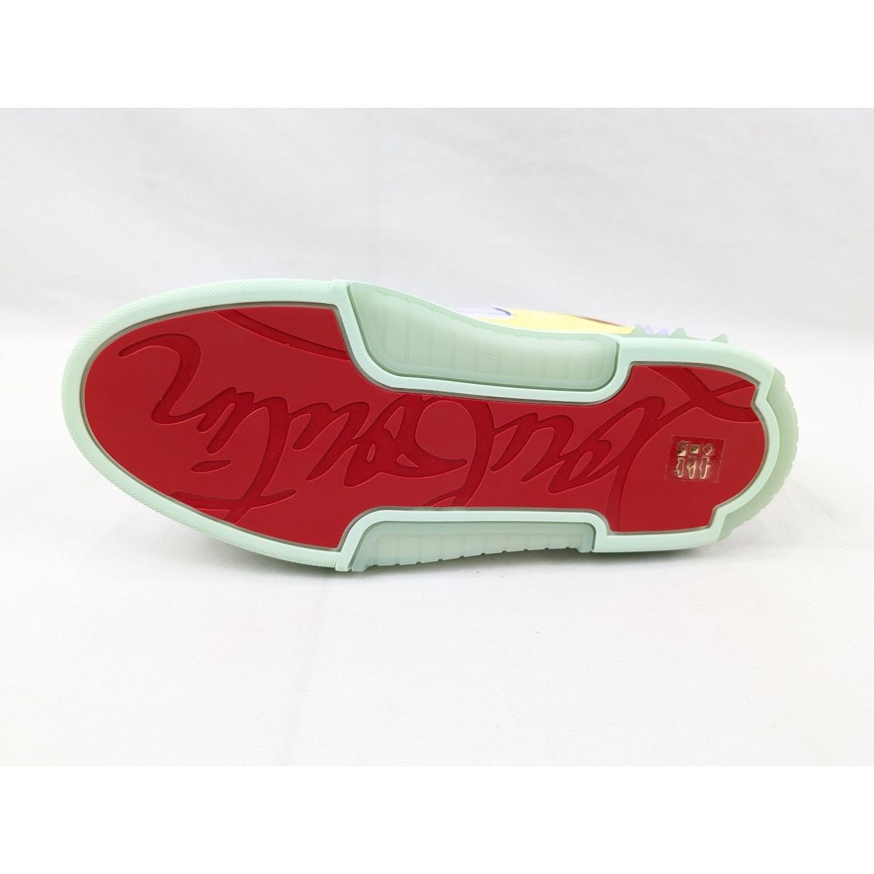 Christian Louboutin o1rshd1 Calf Astrol Loubi Flat Sneakers Studio Green/Lilac Size US 12 / EU 45 - 9 Thumbnail