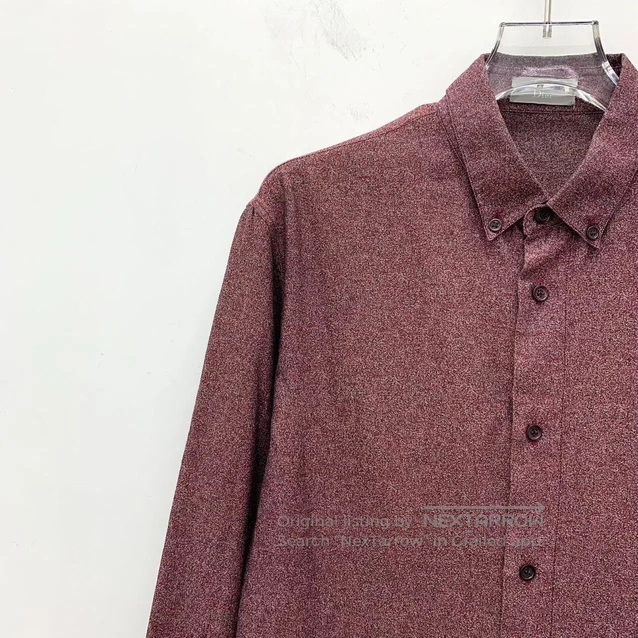 Dior Dior Burgundy Cotton Collared Long-Sleeve Shirt. Size US S / EU 44-46 / 1 - 3 Thumbnail