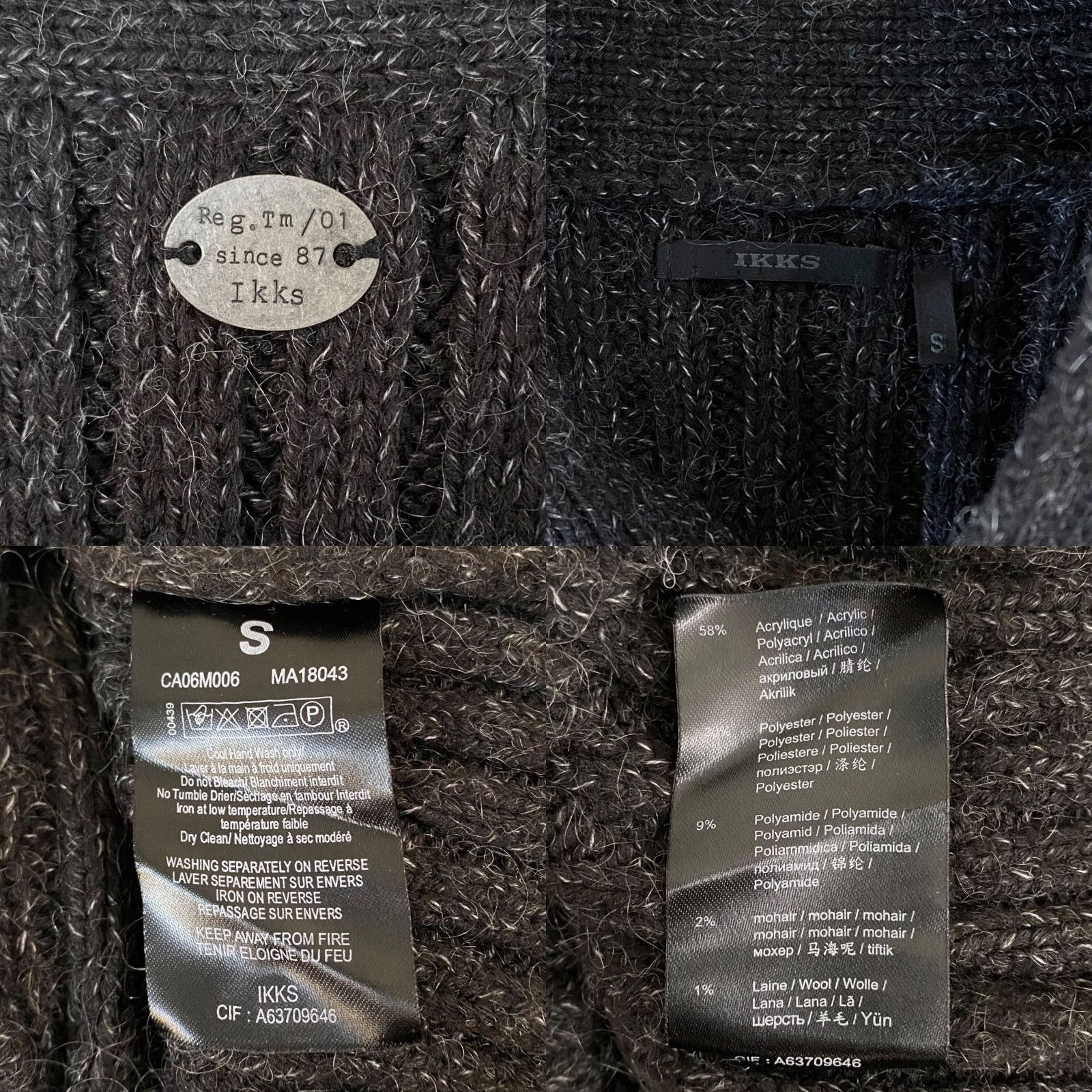 IKKS IKKS Women's Pullover Sweater Ribbed Knit Long-Sleeve Gray S Casual Knitwear Size S / US 4 / IT 40 - 8 Thumbnail