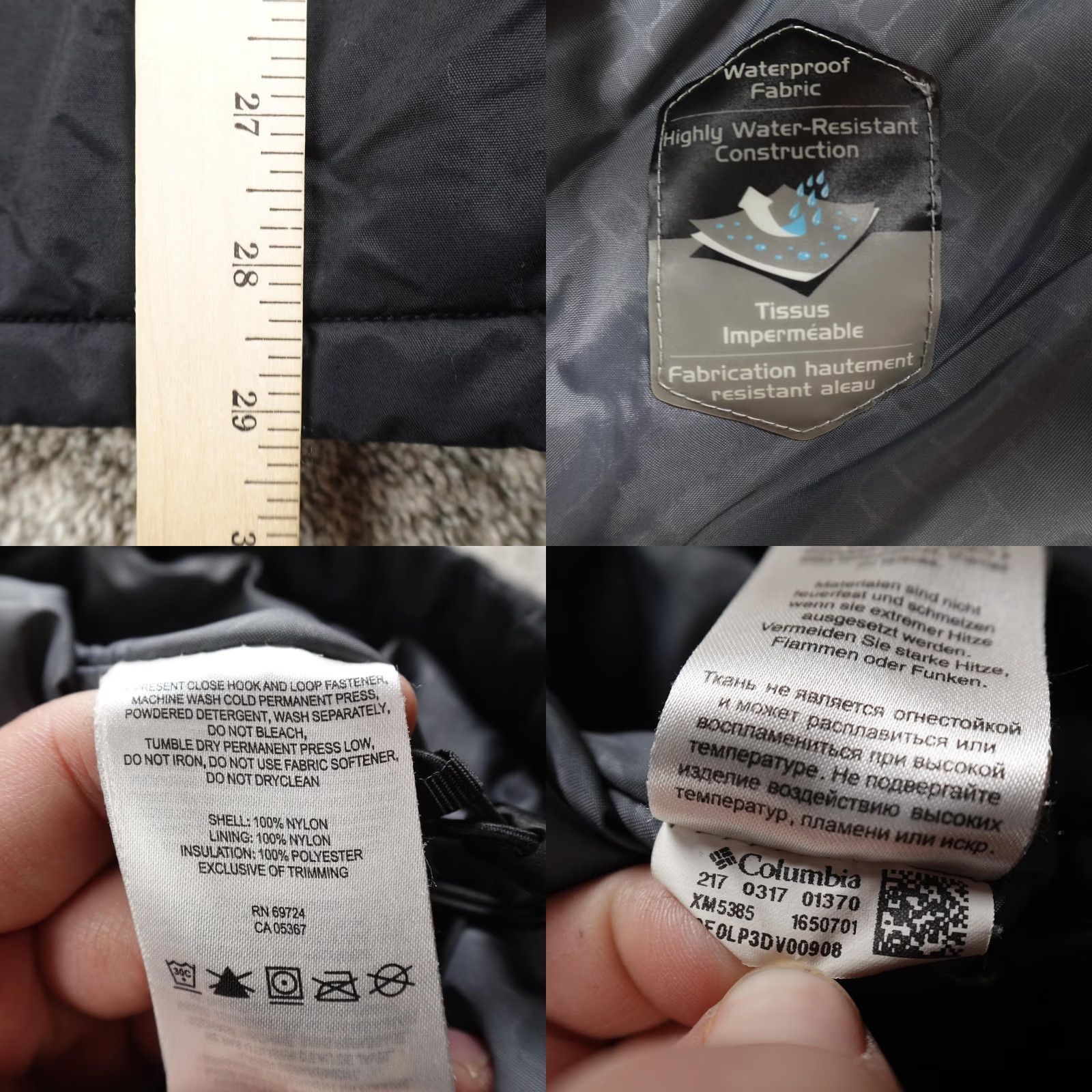 Vintage Columbia Jacket Mens S Black Gray Hooded Waterproof Insulated Parka Coat Outdoor Size US S / EU 44-46 / 1 - 8 Thumbnail