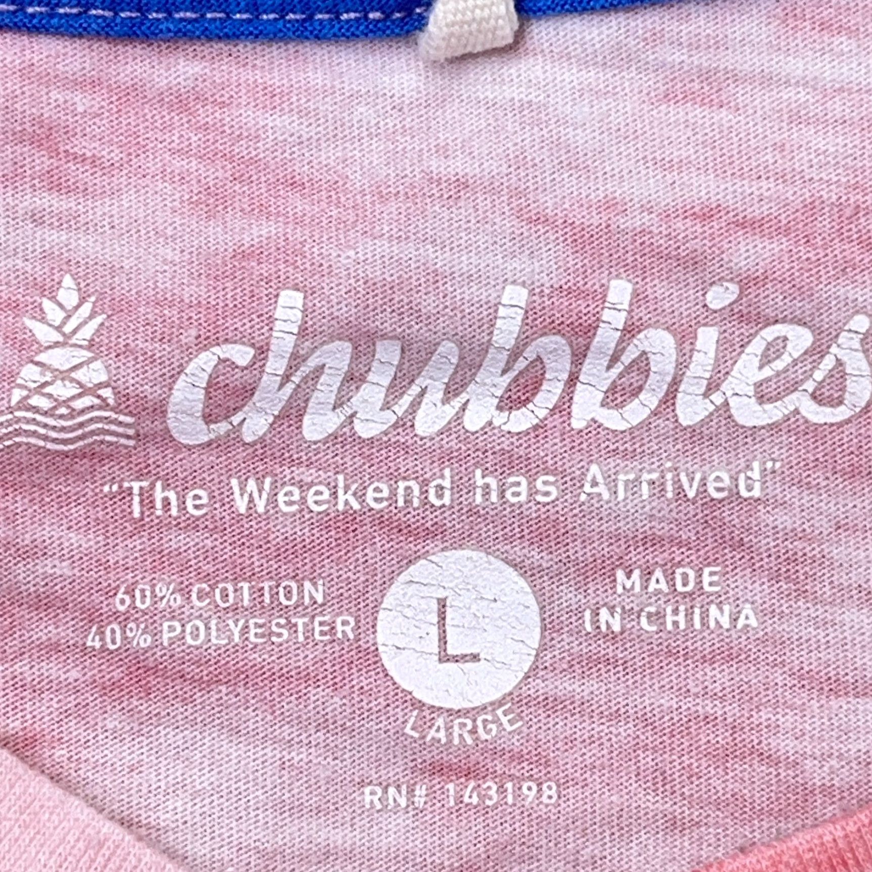 Chubbies Chubbies Shirt Men Large Pink Pocket Tee Tie Dye Cotton Regular Fit Preppy Adult Size US L / EU 52-54 / 3 - 3 Thumbnail