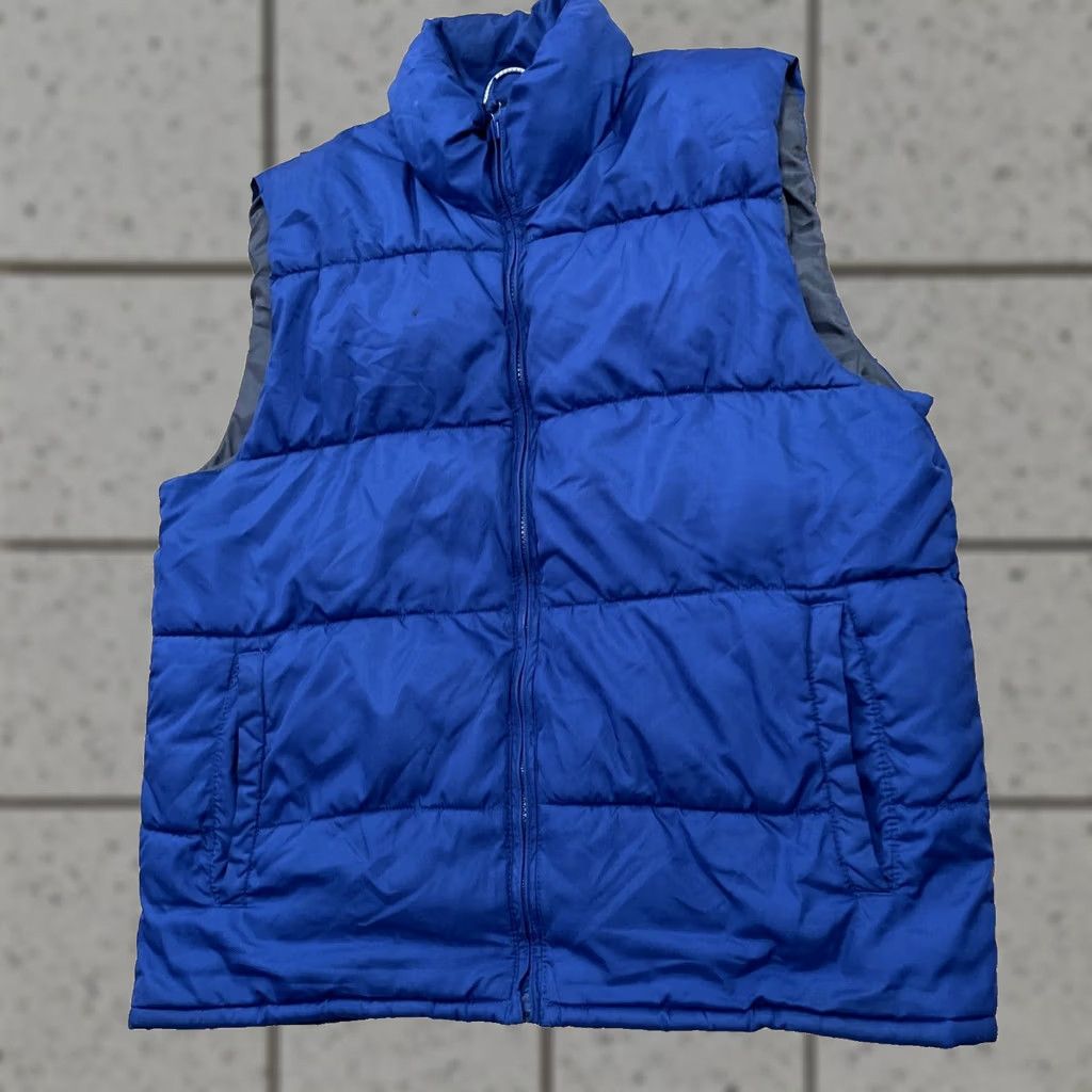Old Navy OLD NAVY Vest Men M Blue Puffer Zip Lined Warm Stand-Up Collar Short Retro Ski Casual Size US M / EU 48-50 / 2 - 1 Thumbnail