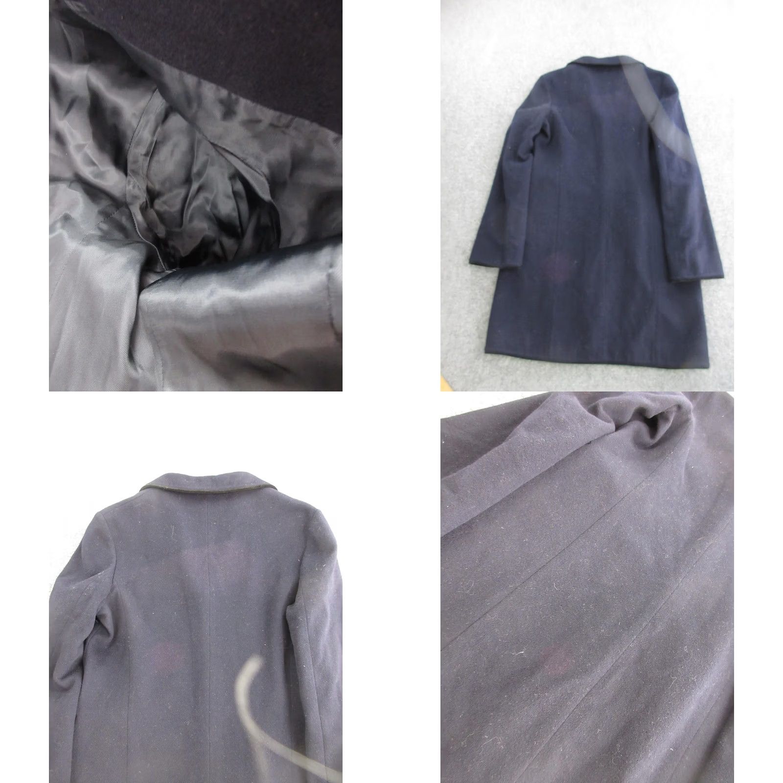 Vintage BARNEYS NEW YORK Coat Womens 42 Navy Wool Cashmere Classic Overcoat Lined Size US XS / EU 42 / 0 - 10 Thumbnail