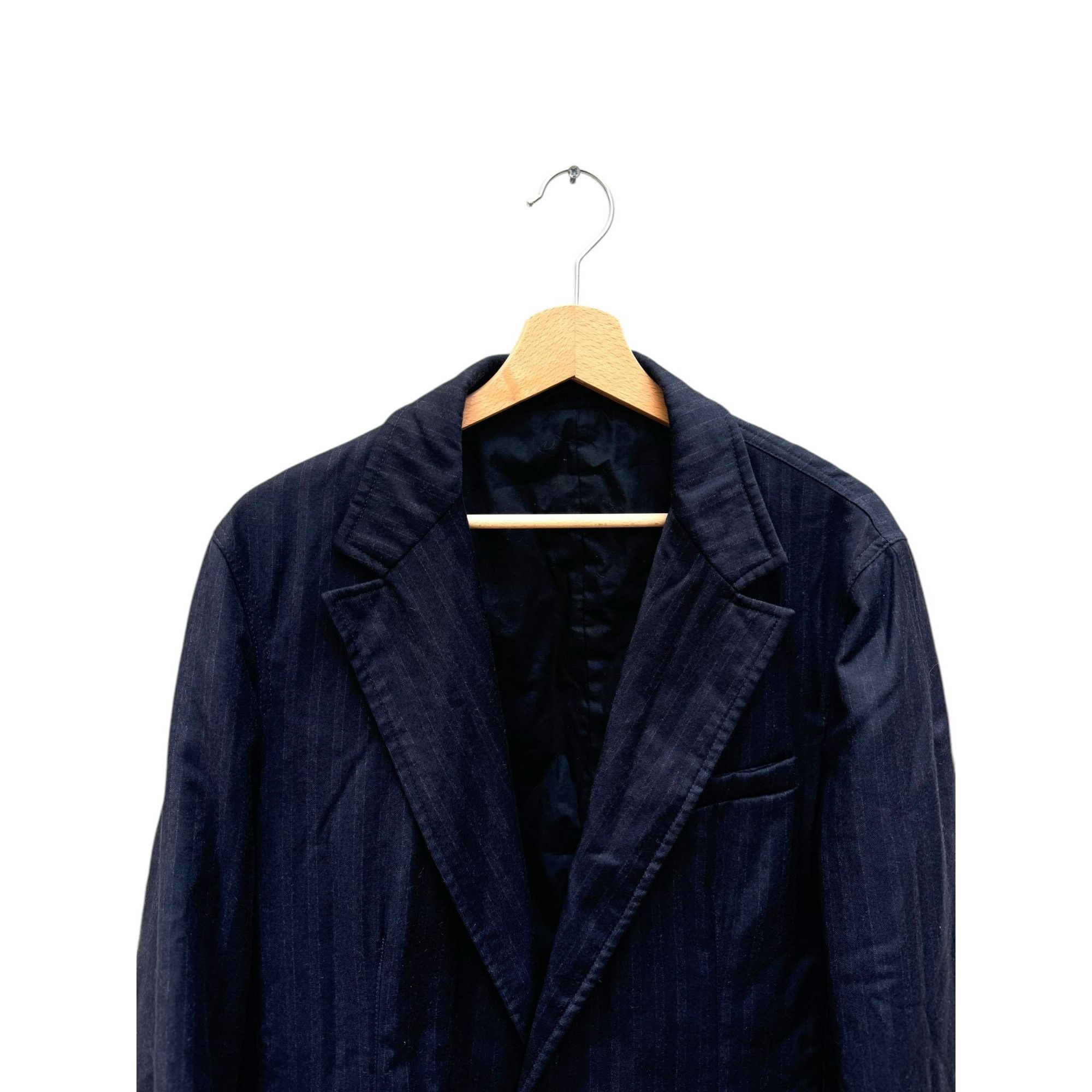 Lanvin Navy Striped Wool Blazer Jacket Size 38R - 2 Thumbnail