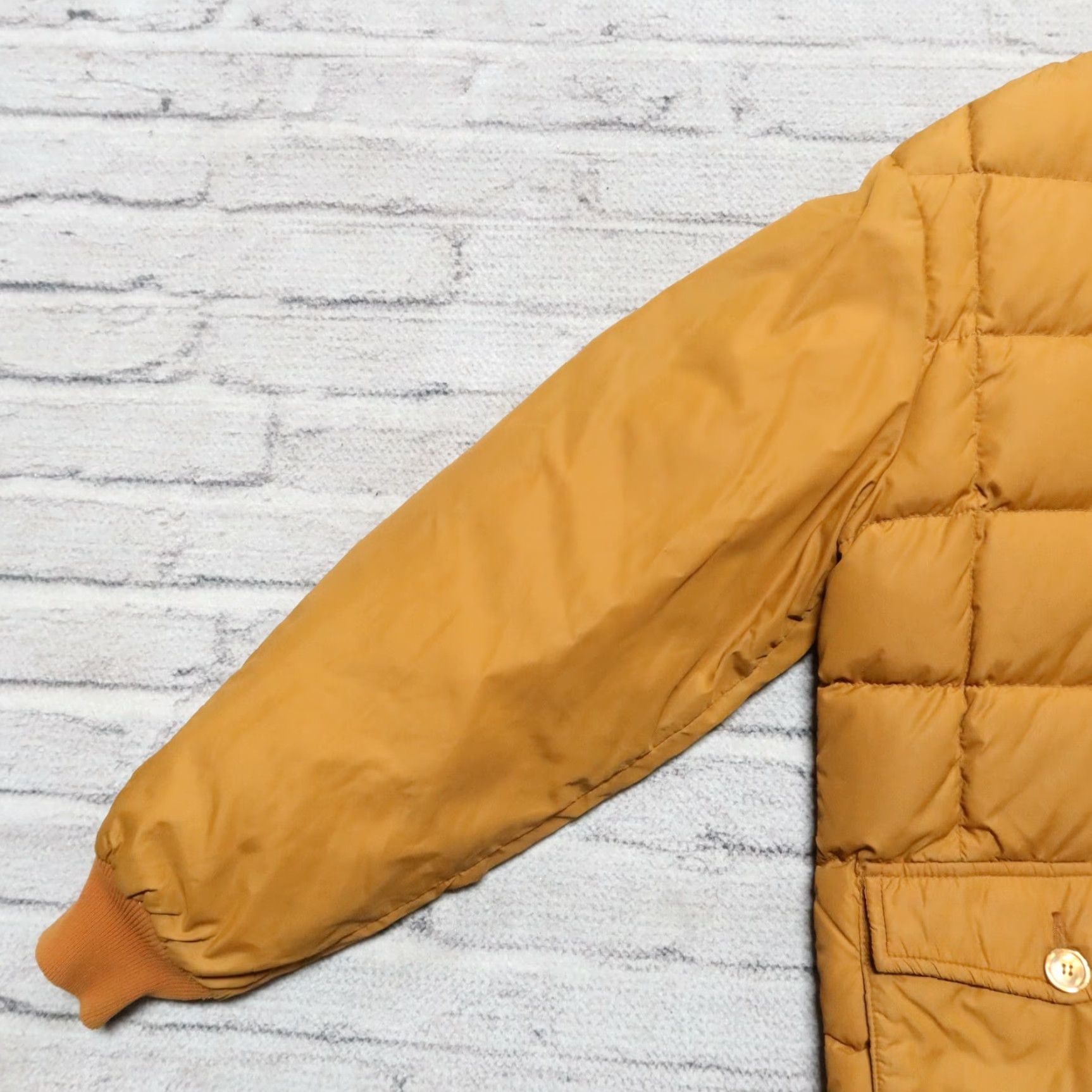 Eddie Bauer VINTAGE Eddie Bauer Quilted Down Jacket Men's Mustard 42 Nylon Skyliner Goose Rising Sun 70s Size US XS / EU 42 / 0 - 5 Thumbnail