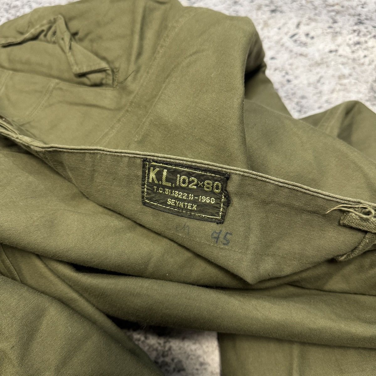 Vintage 60s Dutch Army Heavyweight Wide Leg Canvas Cargo Pants Size US 40 / EU 56 - 3 Thumbnail