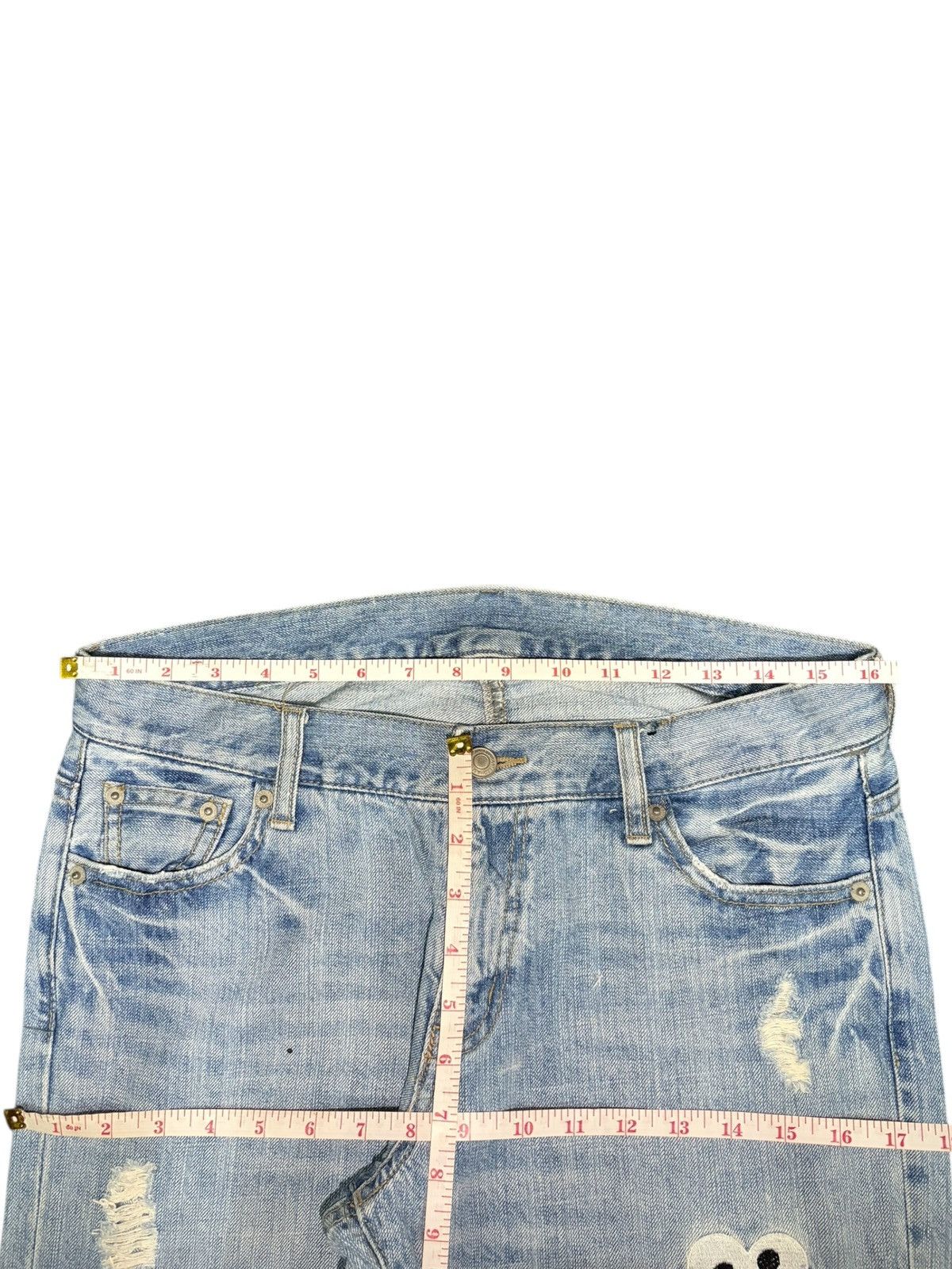 Disney Vintage Sesame Street Elmo Distress Bootcut Jeans Size 32" / US 10 / IT 46 - 6 Thumbnail