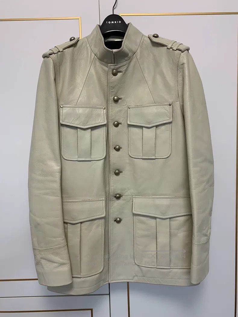 Saint Laurent Paris Saint Laurent Paris Distressed Vintage Court Leather Jacke Size US S / EU 44-46 / 1 - 1 Thumbnail