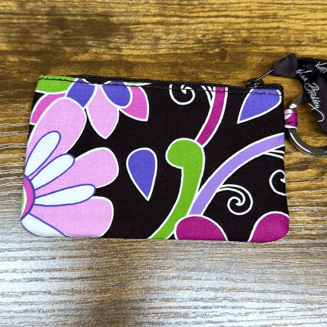 Vera Bradley Vera Bradley Wallet Purple Punch Compact Taxi Wallet Coin Purse Matching Coin Purse Women Small Multicolor Purple Exterior Cloth Style Wallet Keychain Size ONE SIZE - 6 Thumbnail