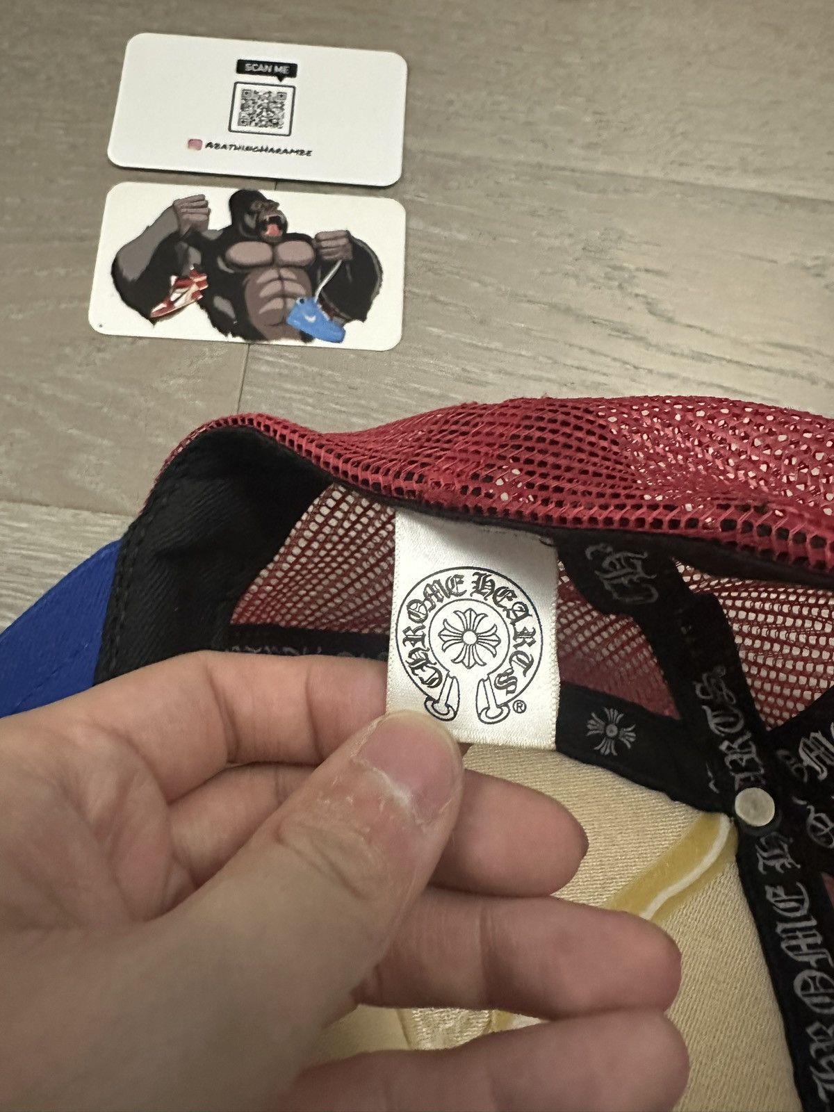 Chrome Hearts Chrome Hearts FUCK Hollywood Trucker Hat 'Blue/White/Red' Size ONE SIZE - 6 Thumbnail