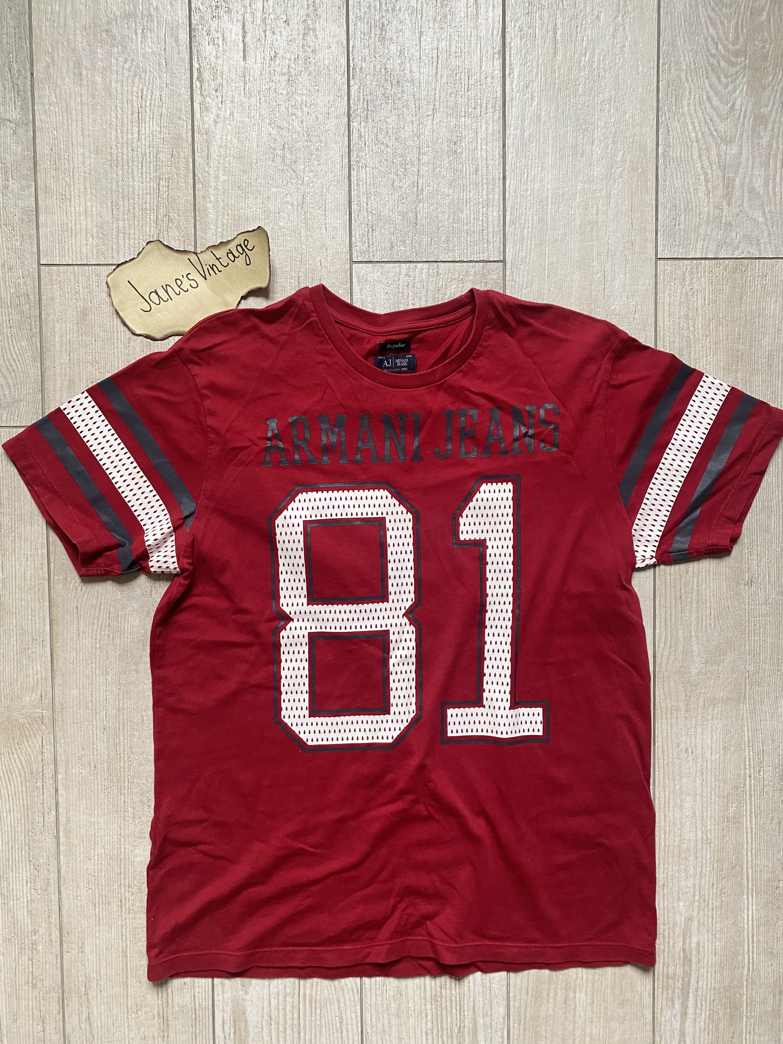 Armani × Emporio Armani × Giorgio Armani Armani Jeans T-shirt Tank Top – Red with Logo 81 🔥 Size US L / EU 52-54 / 3 - 1 Thumbnail