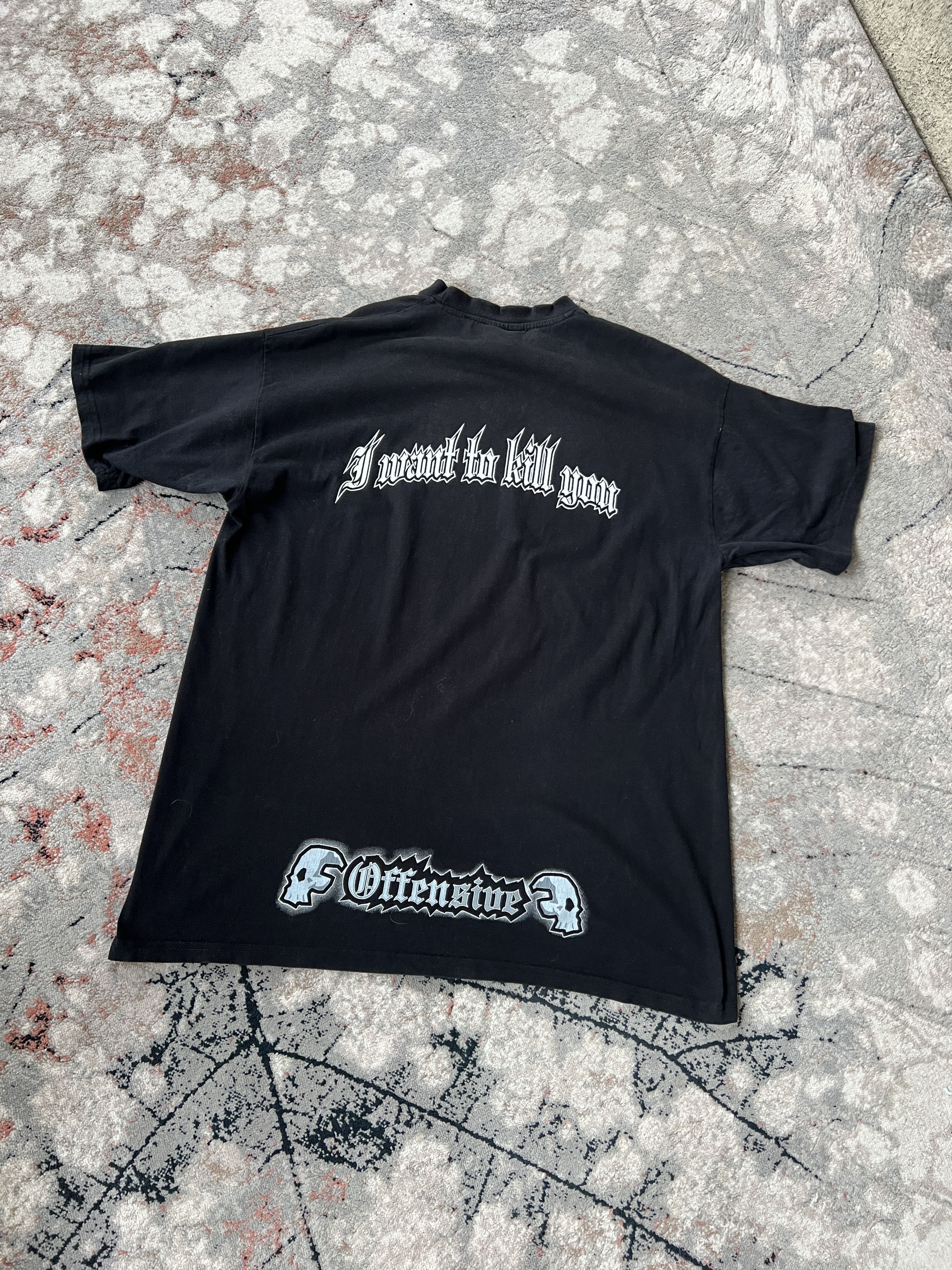 Vintage Rare Offensive I Want To Kill You Vintage Tee Size US XL / EU 56 / 4 - 5 Thumbnail