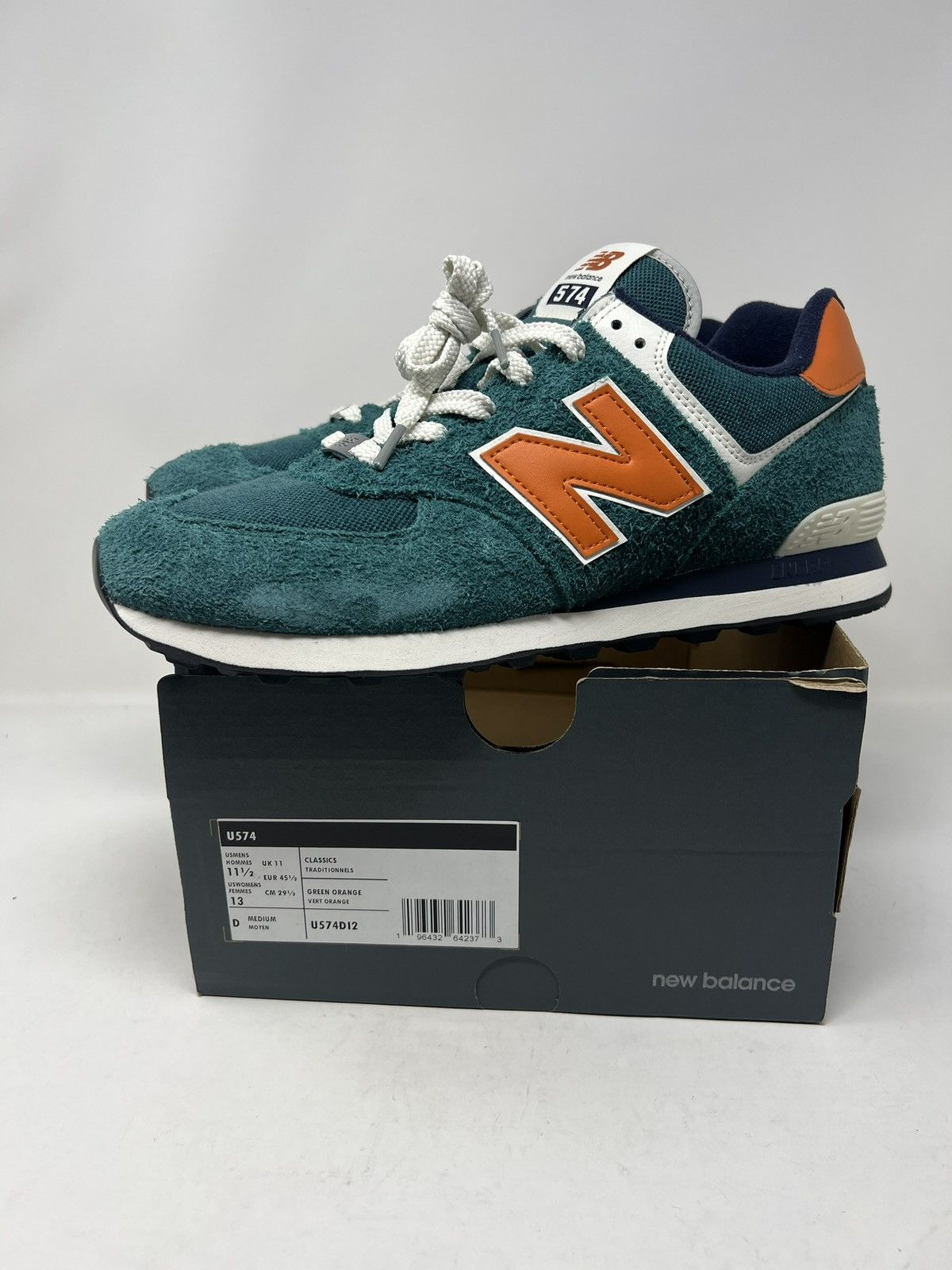 New Balance 574 Aqua Green Orange