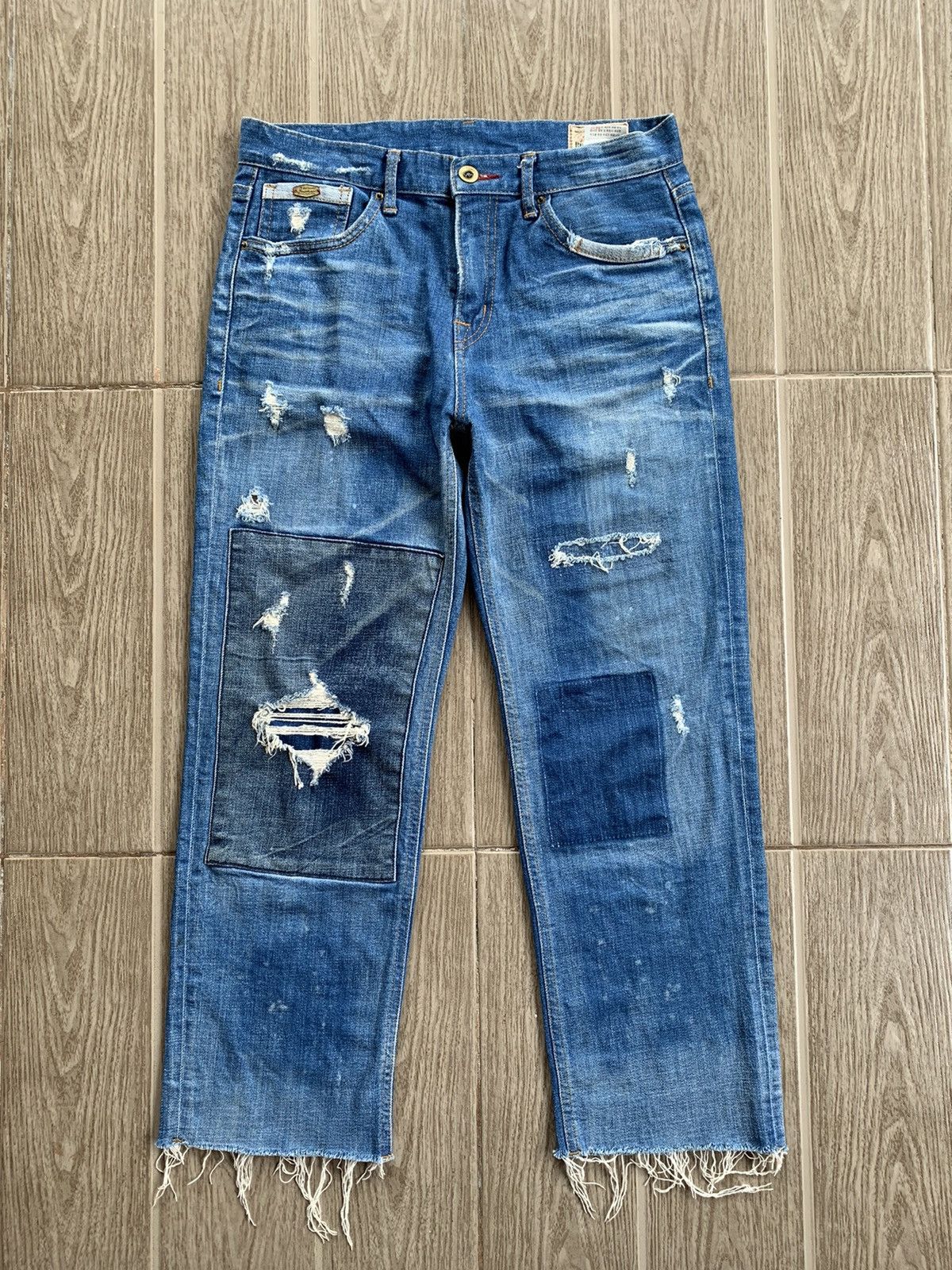 If Six Was Nine × Japanese Brand × Le Grande Bleu (L.G.B.) Japanese Brand Patchwork Distressed Denim Kurt Cobain style Size US 28 / EU 44 - 1 Thumbnail