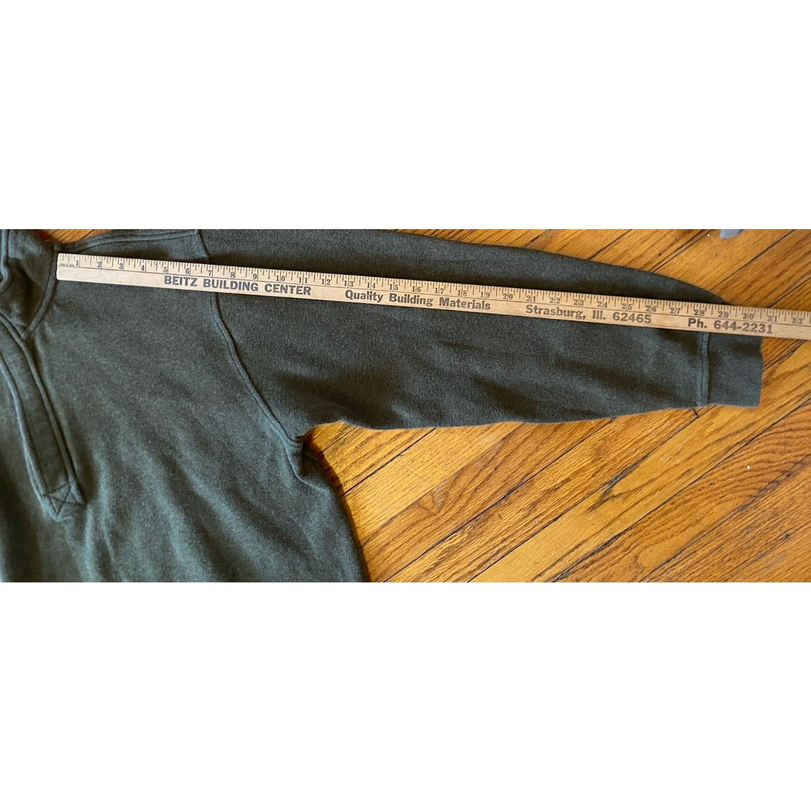 Orvis Men's Orvis Quarter Zip Sweatshirt Green L Elbow Patches Size US L / EU 52-54 / 3 - 8 Thumbnail