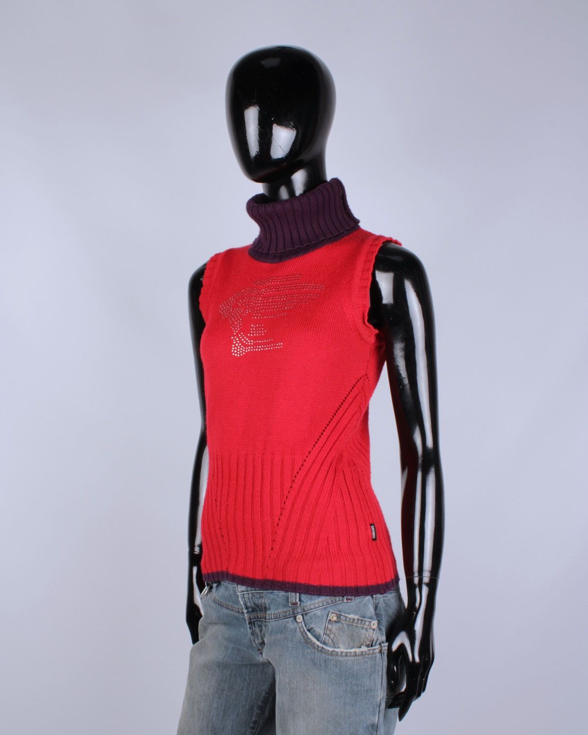 Designer × Versace × Vintage VERSACE Sport Vintage Wool Sleeve Less Sweater High Neck Size S / US 4 / IT 40 - 1 Thumbnail