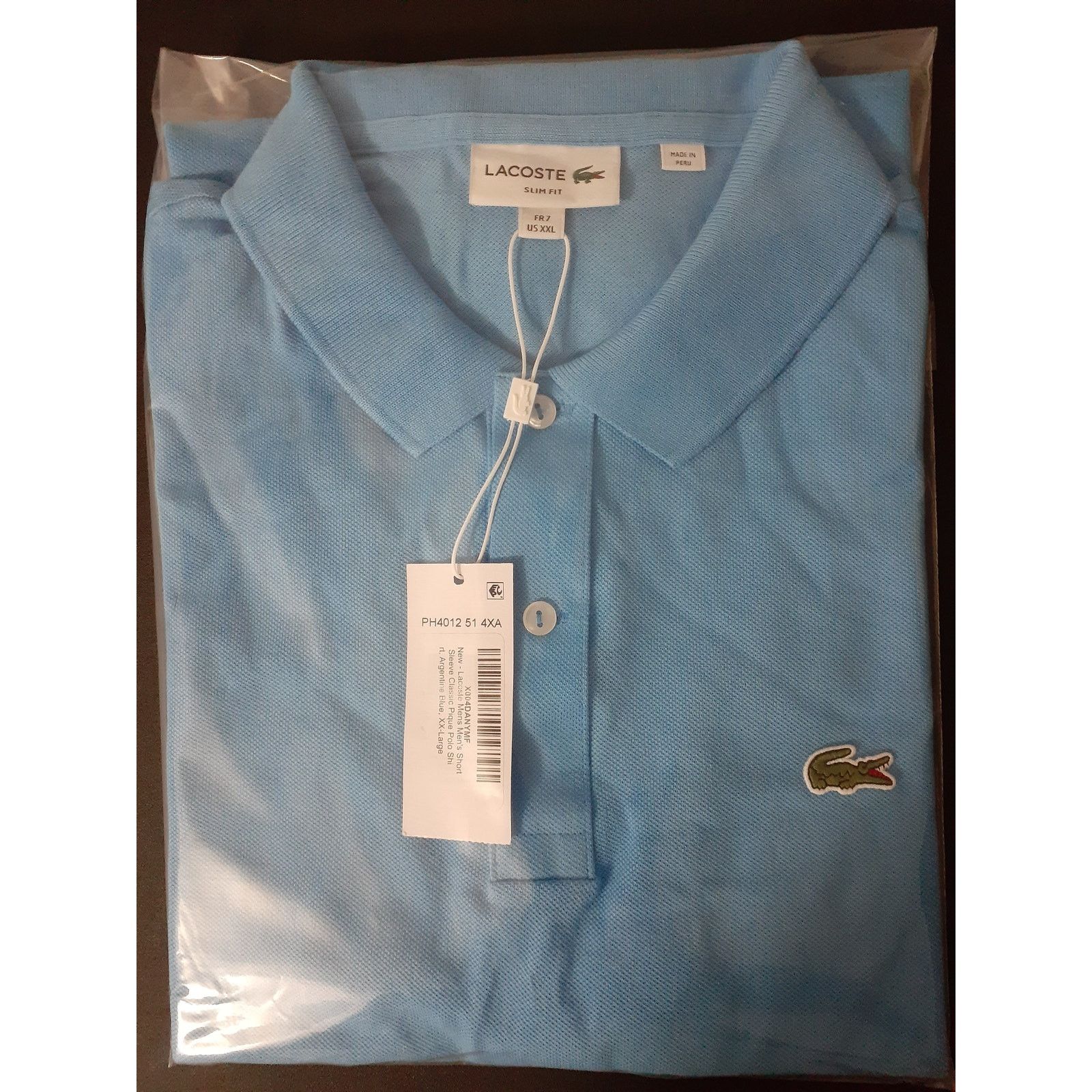 Lacoste Lacoste Men's Short Sleeve Classic Pique Polo Shirt Blue 2XL Size US XXL / EU 58 / 5 - 2 Thumbnail