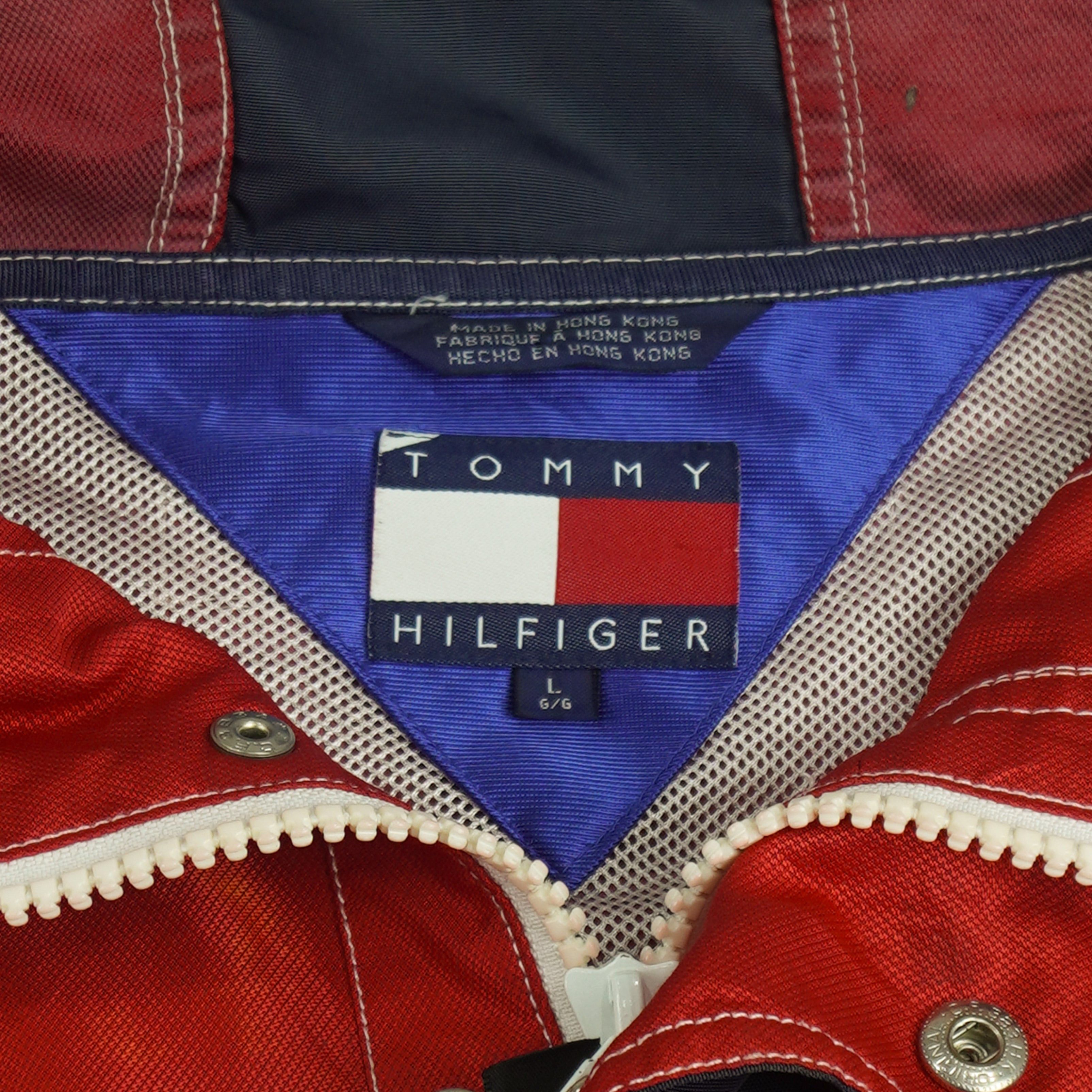 Tommy Hilfiger Athletics 1/4 Zip-Up Hooded Windbreaker 1990s Size US L / EU 52-54 / 3 - 6 Thumbnail