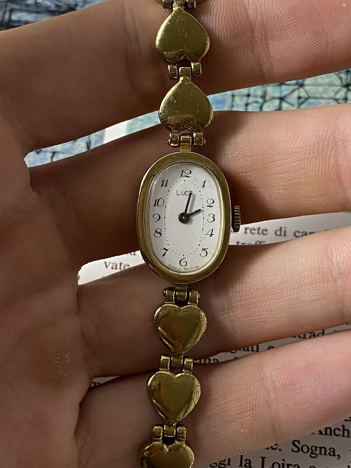 Jewelry Vintage Luch Watch with Heart Bracelet Size ONE SIZE - 7 Thumbnail