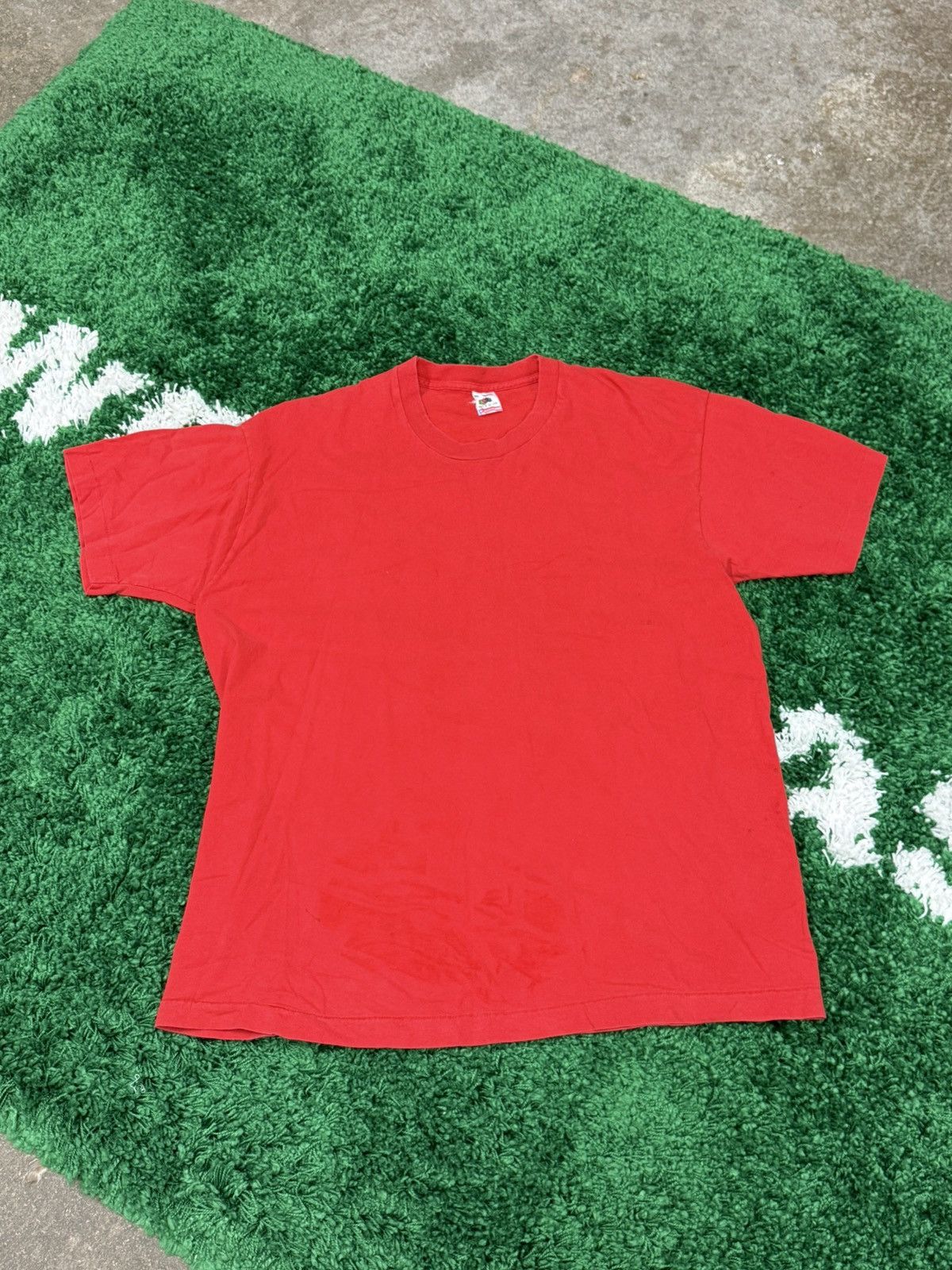 Fruit Of The Loom Vintage Made in USA Fruit Of Loom Red Blank Tee 2XL XXL Size US XXL / EU 58 / 5 - 4 Thumbnail
