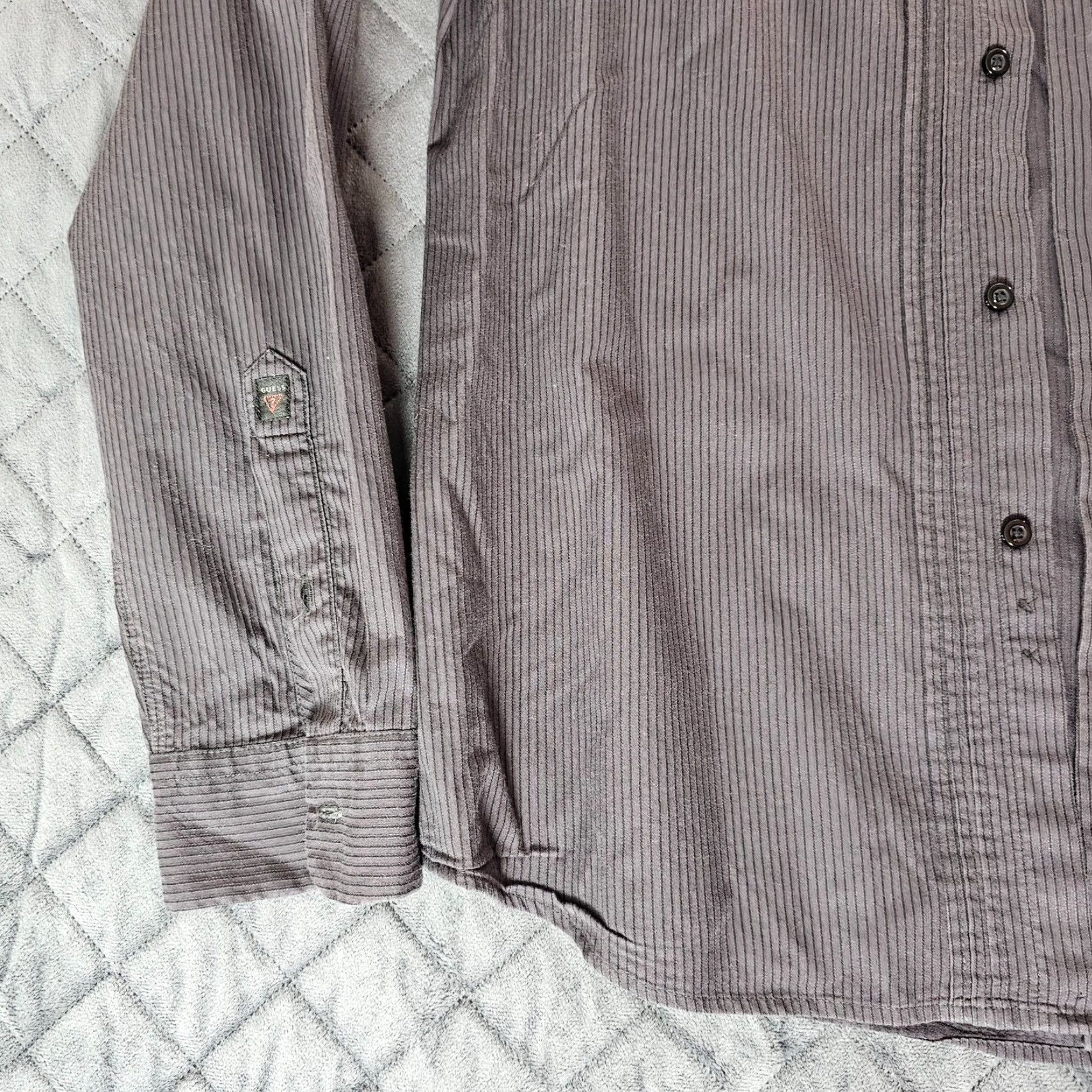 Guess VINTAGE GUESS Men’s Button-Up Shirt Large Black Cotton Striped Logo 90s Casual Size US L / EU 52-54 / 3 - 5 Thumbnail