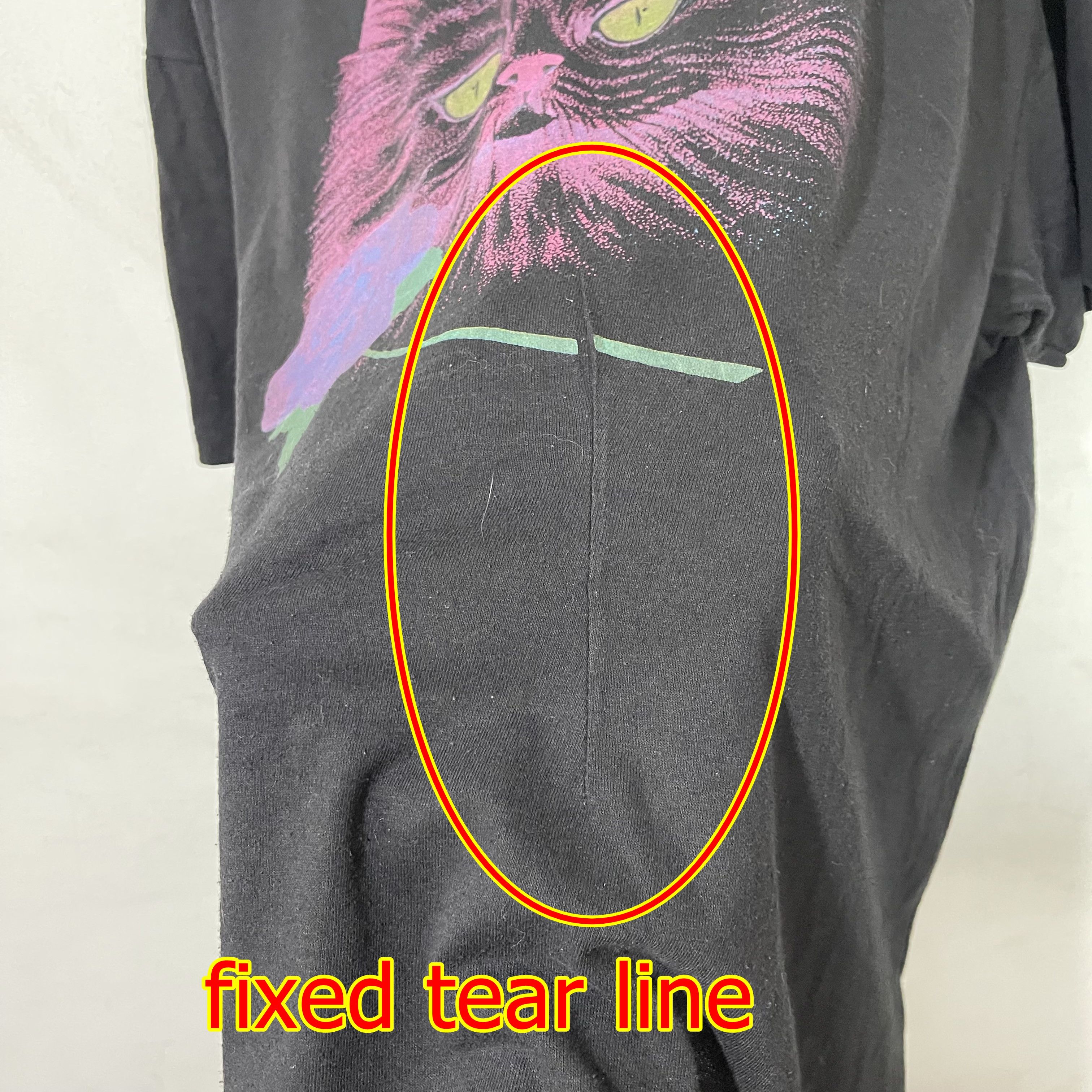 Vintage Vintage 90s Purple Cat Rose T-Shirt Size US XL / EU 56 / 4 - 6 Thumbnail