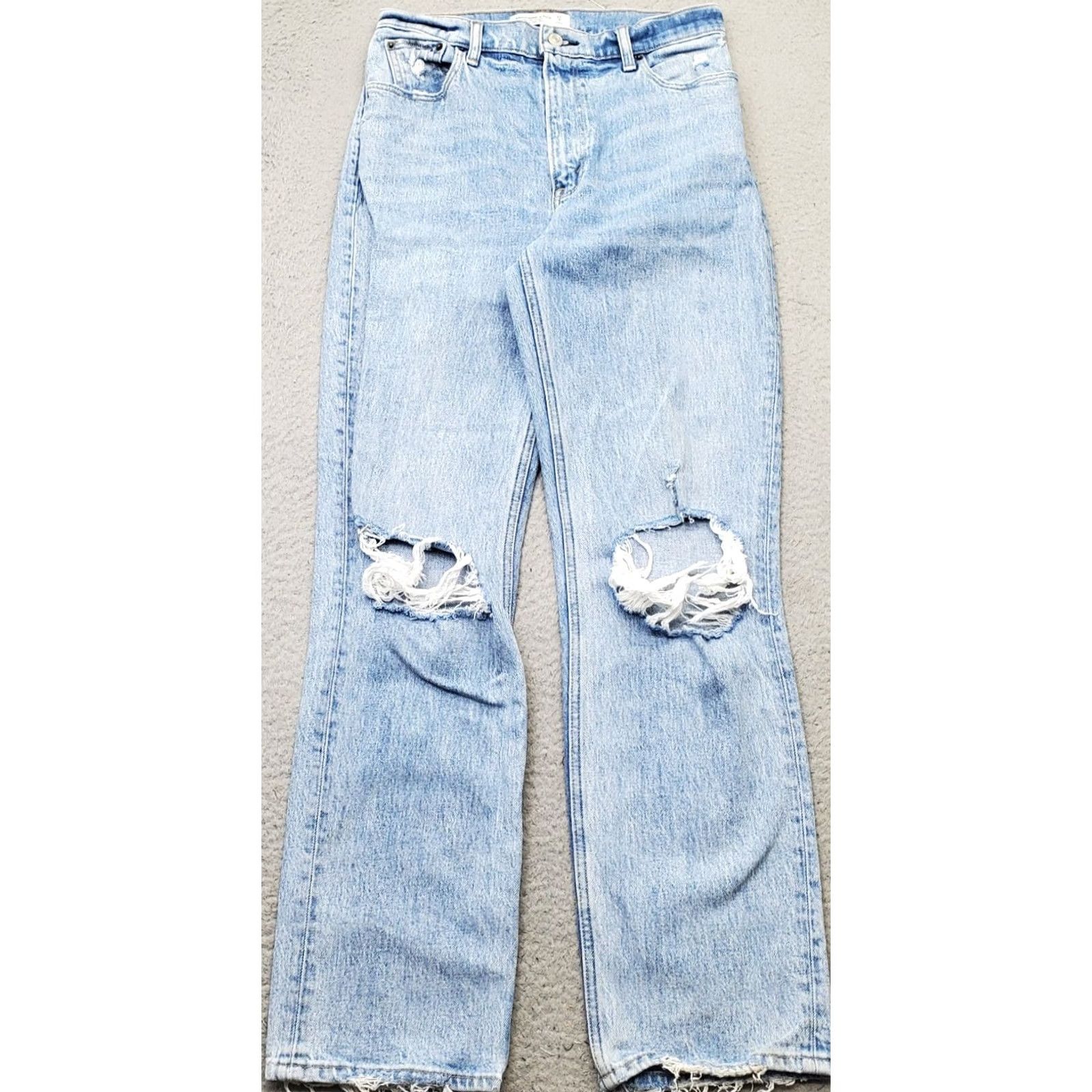Abercrombie & Fitch Abercrombie & Fitch The '90s Straight Jeans Womens 4R Blue Denim Ultra High Rise Size 4 Womens Jeans Blue 90s Vintage? Size 27" / US 4 / IT 40 - 2 Thumbnail