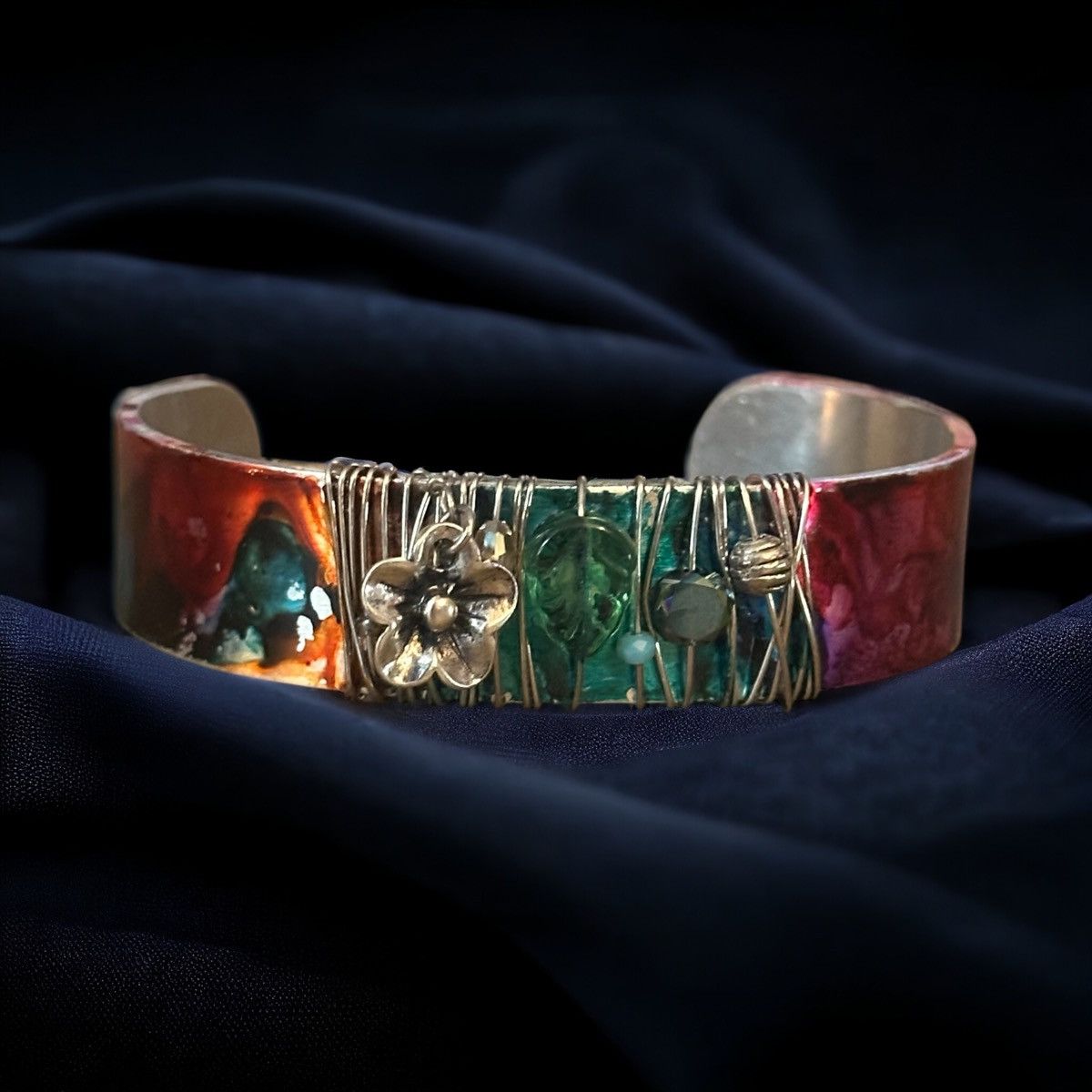 Other Handmade tie dye painted bangle cuff bracelet Size ONE SIZE - 1 Thumbnail