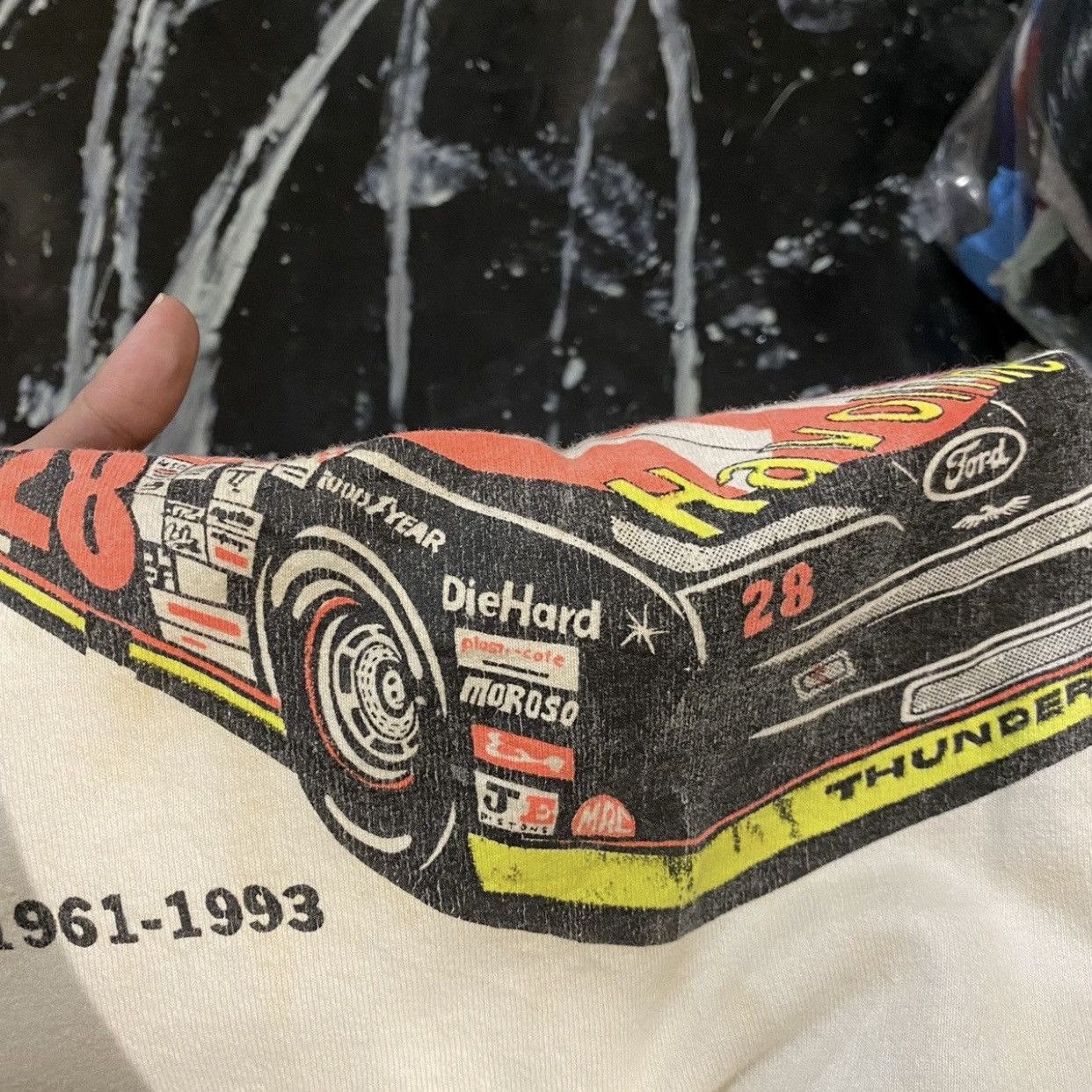 NASCAR × Vintage Vintage 90s Davey Allison Tribute Nascar T-Shirt Size US XL / EU 56 / 4 - 5 Thumbnail